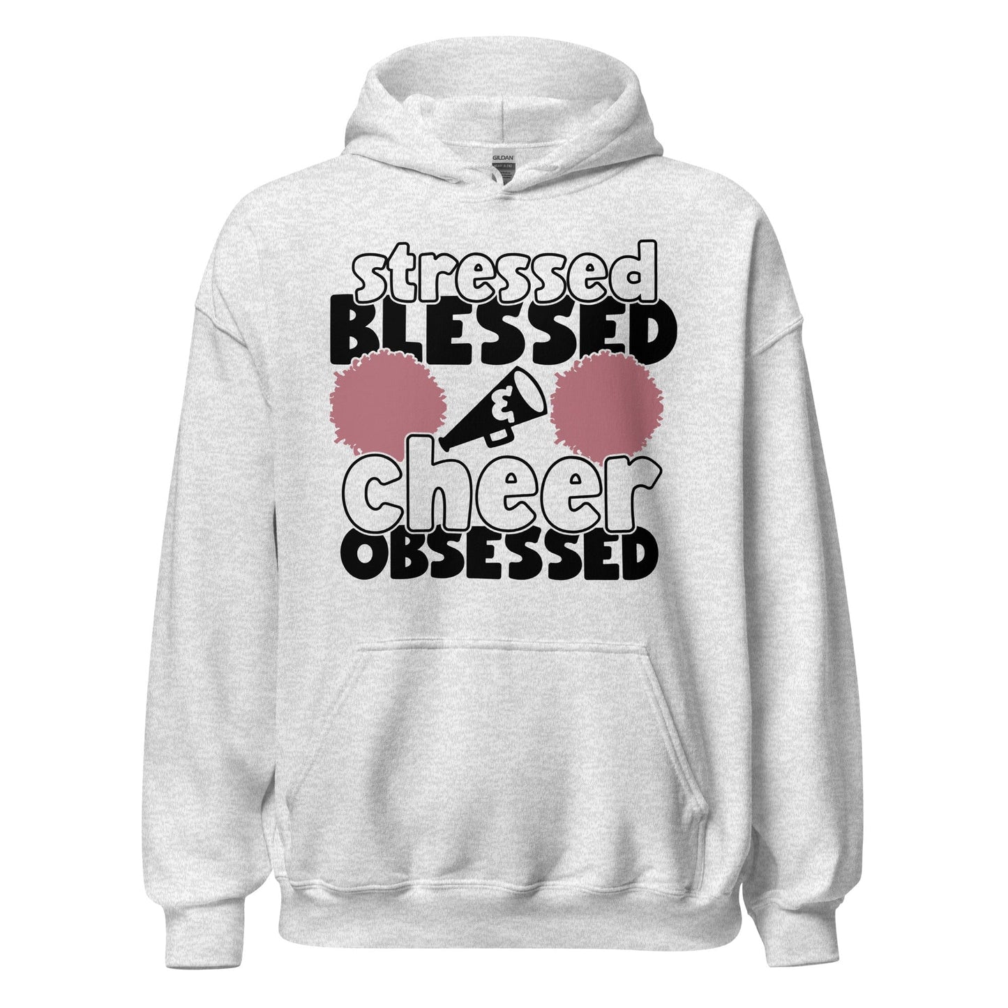 Stressed Blessed and Cheer Obsessed Hoodie Ash / S Spirit Gear Collective Hoodie