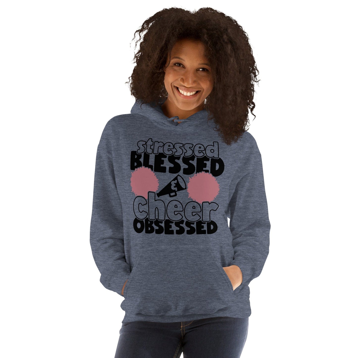 Stressed Blessed and Cheer Obsessed Hoodie Spirit Gear Collective Hoodie