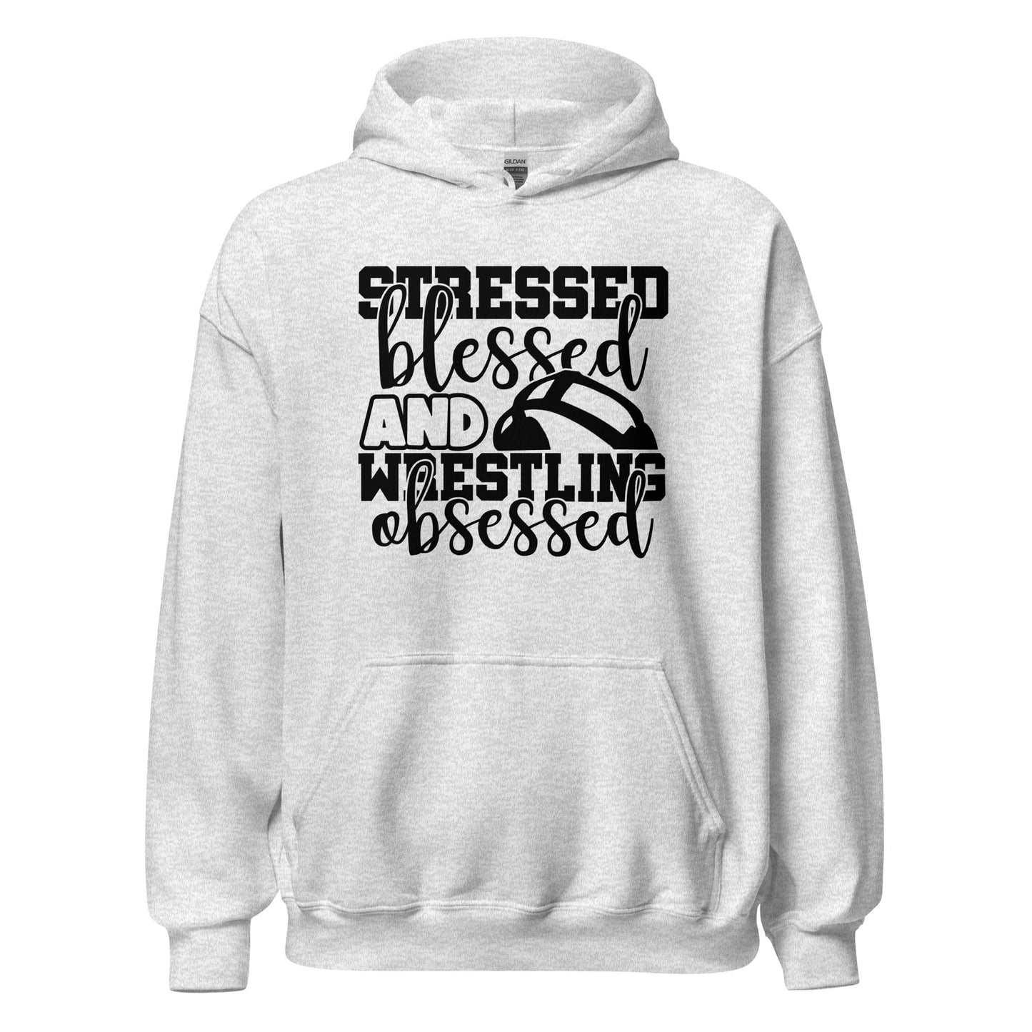 Stressed Blessed and Wrestling Obsessed Hoodie Ash / S Spirit Gear Collective Hoodie