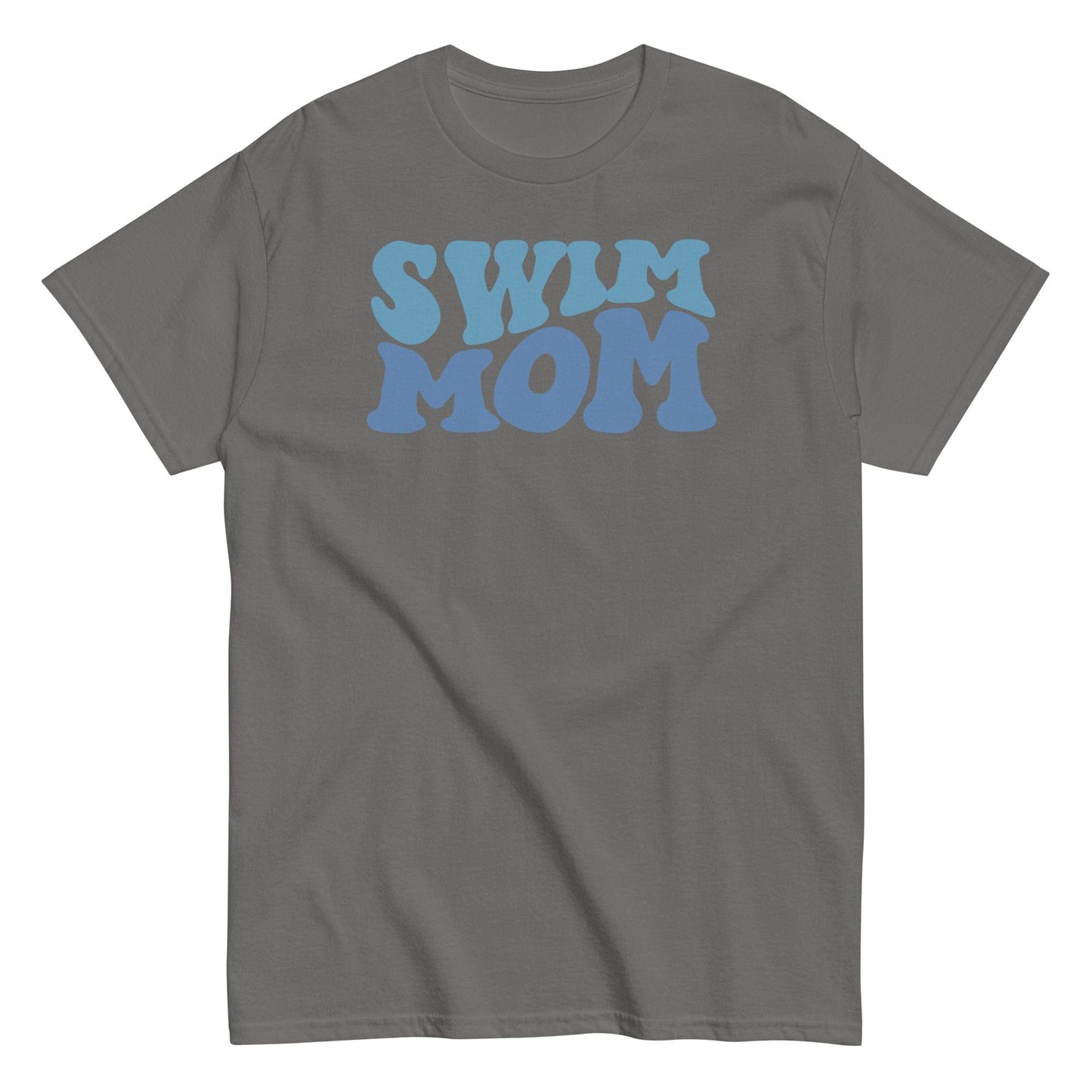 "Swim Mom" Retro Bubble T-Shirt Charcoal / S Spirit Gear Collective T-Shirt