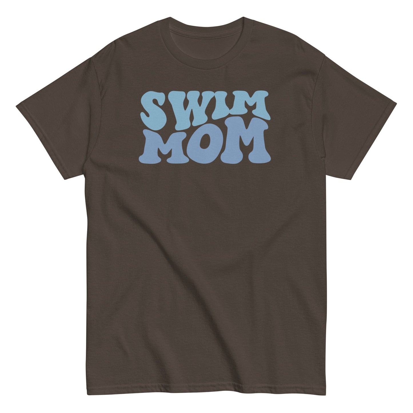 "Swim Mom" Retro Bubble T-Shirt Dark Chocolate / S Spirit Gear Collective T-Shirt