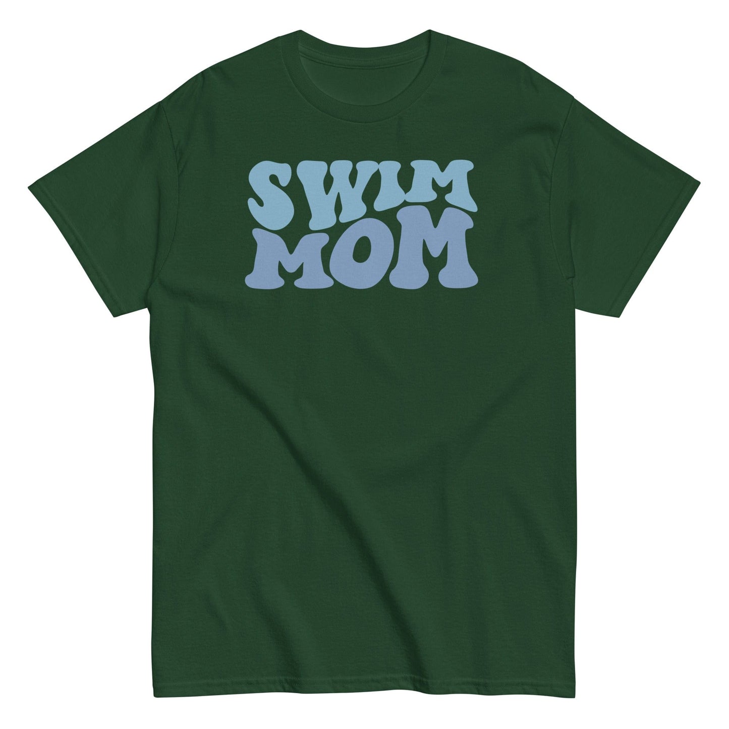 "Swim Mom" Retro Bubble T-Shirt Forest Green / S Spirit Gear Collective T-Shirt