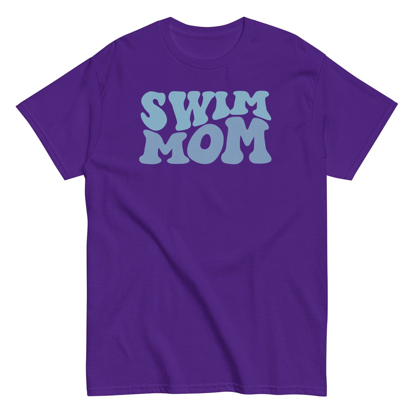 "Swim Mom" Retro Bubble T-Shirt Purple / S Spirit Gear Collective T-Shirt