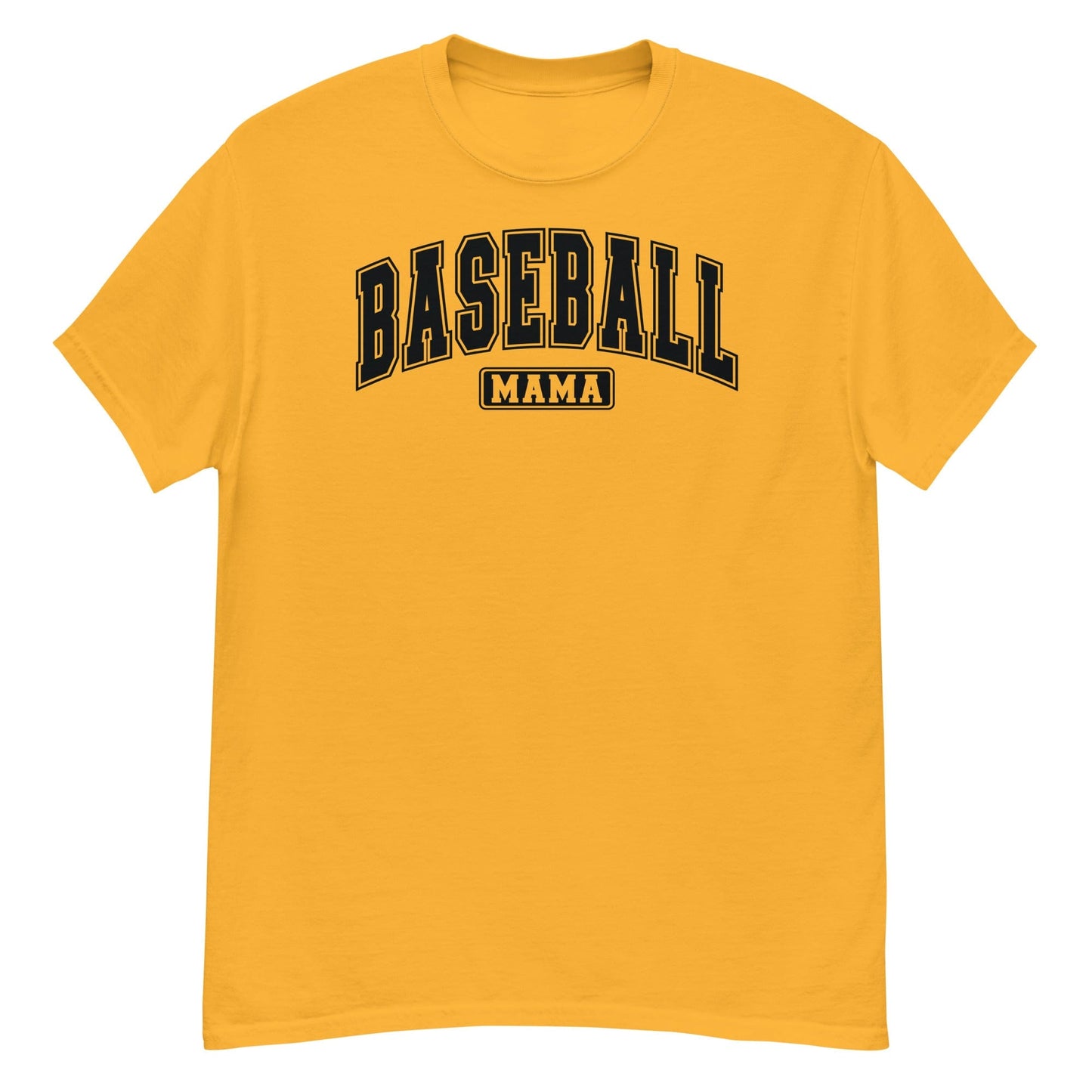 Varsity Style Baseball Mama Shirt - Black Text Gold / S Spirit Gear Collective T-Shirt