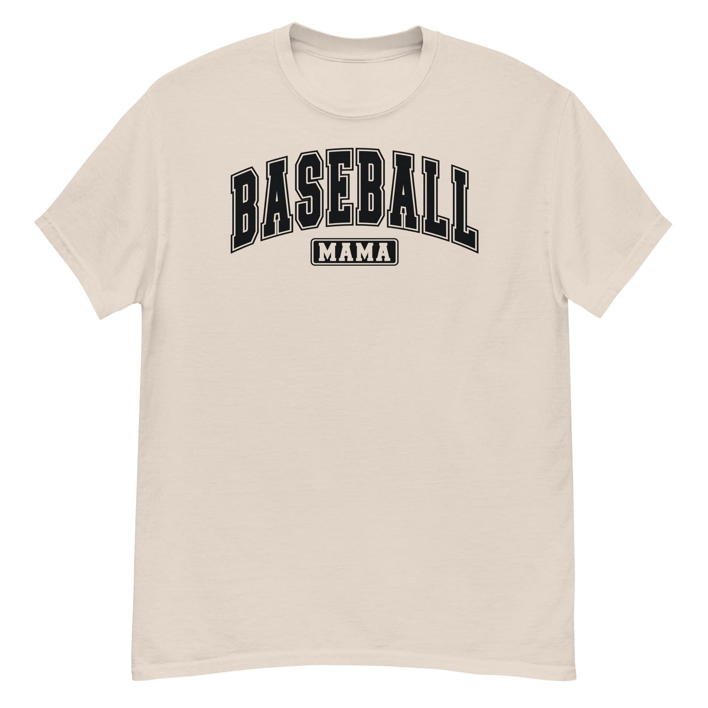 Varsity Style Baseball Mama Shirt - Black Text Natural / S Spirit Gear Collective T-Shirt