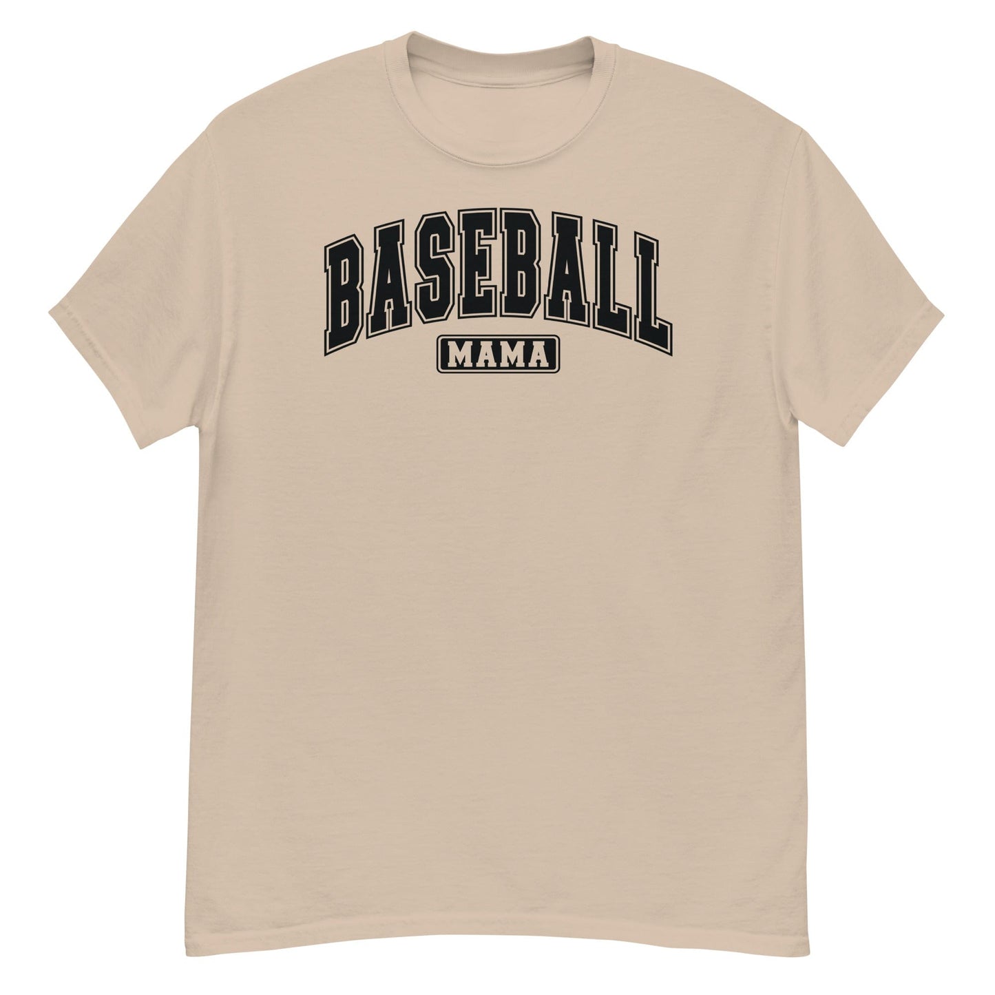 Varsity Style Baseball Mama Shirt - Black Text Sand / S Spirit Gear Collective T-Shirt