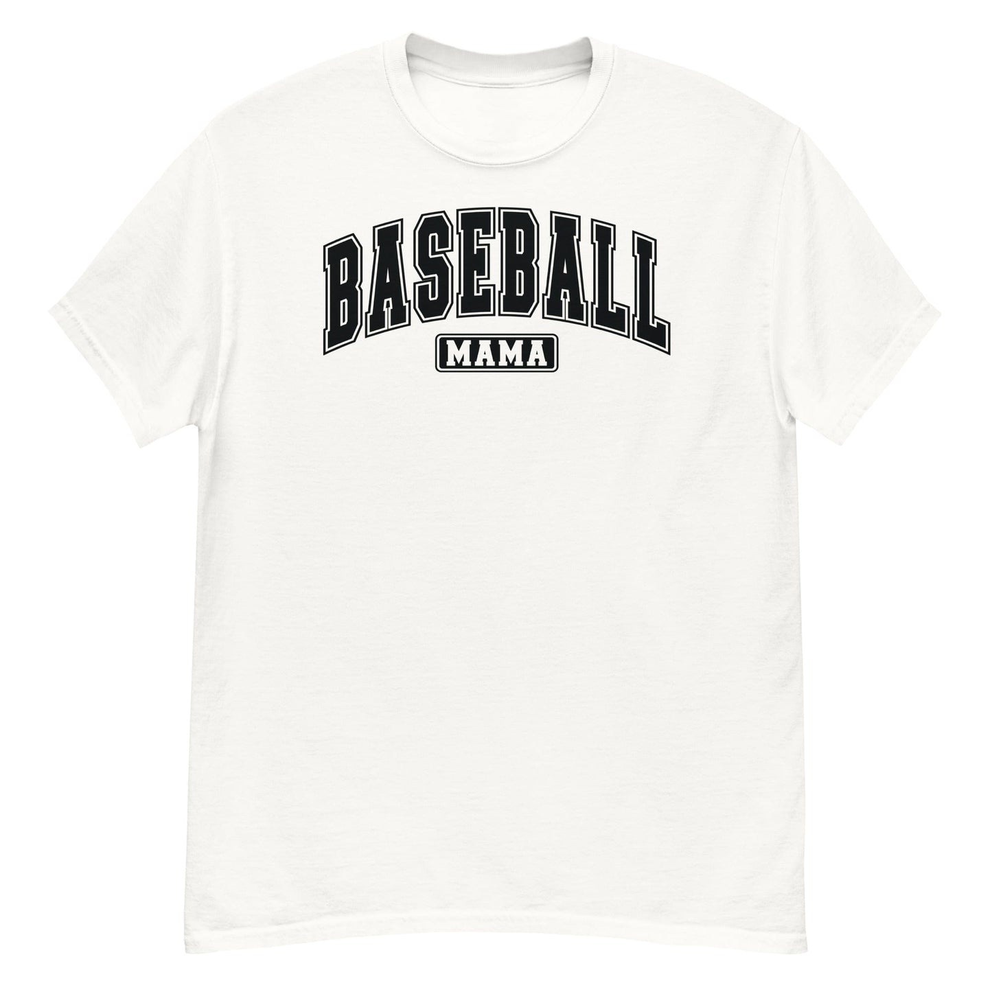 Varsity Style Baseball Mama Shirt - Black Text White / S Spirit Gear Collective T-Shirt