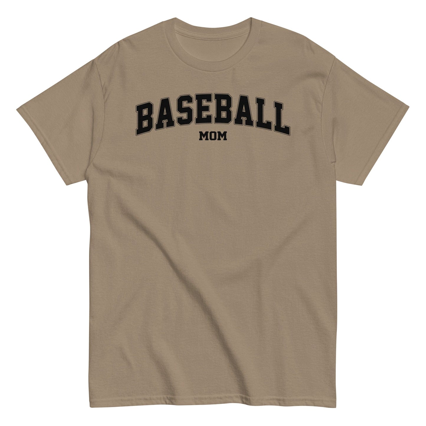 Varsity Style Baseball Mom Shirt - Black Text Brown Savana / S Spirit Gear Collective T-Shirt
