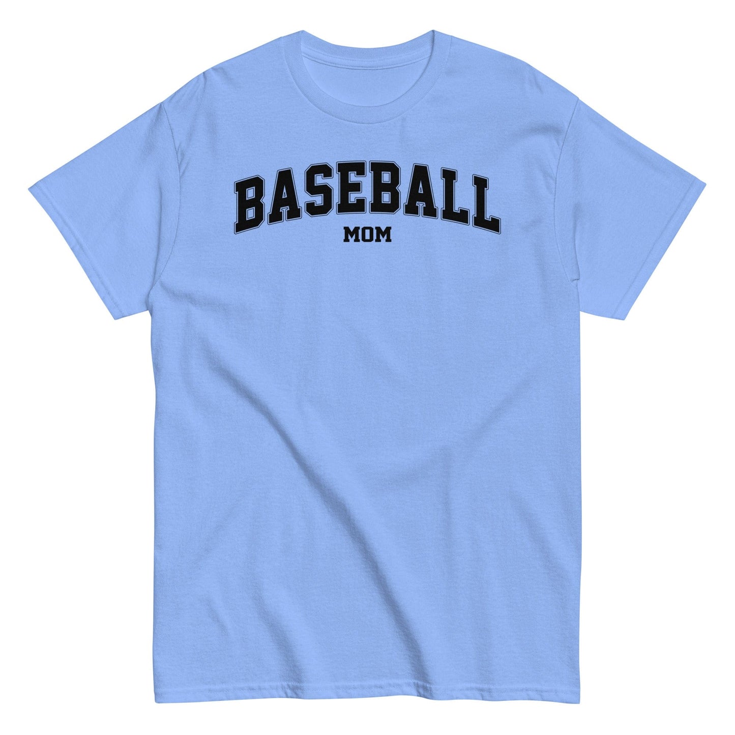 Varsity Style Baseball Mom Shirt - Black Text Carolina Blue / S Spirit Gear Collective T-Shirt