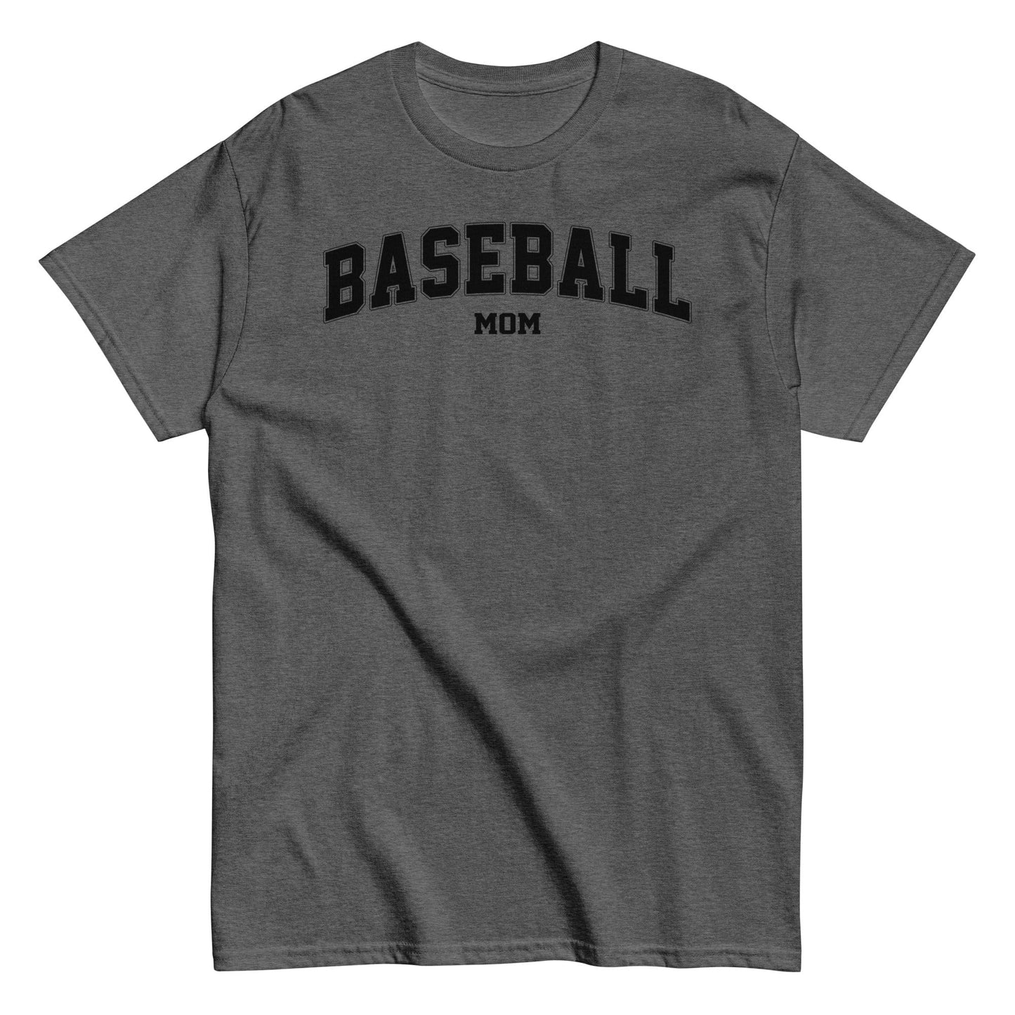 Varsity Style Baseball Mom Shirt - Black Text Dark Heather / S Spirit Gear Collective T-Shirt