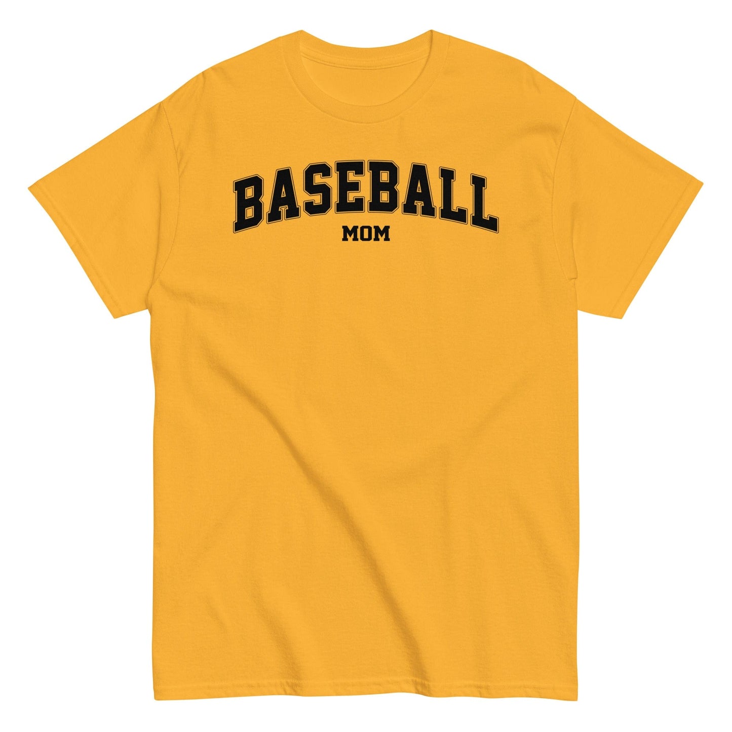 Varsity Style Baseball Mom Shirt - Black Text Gold / S Spirit Gear Collective T-Shirt