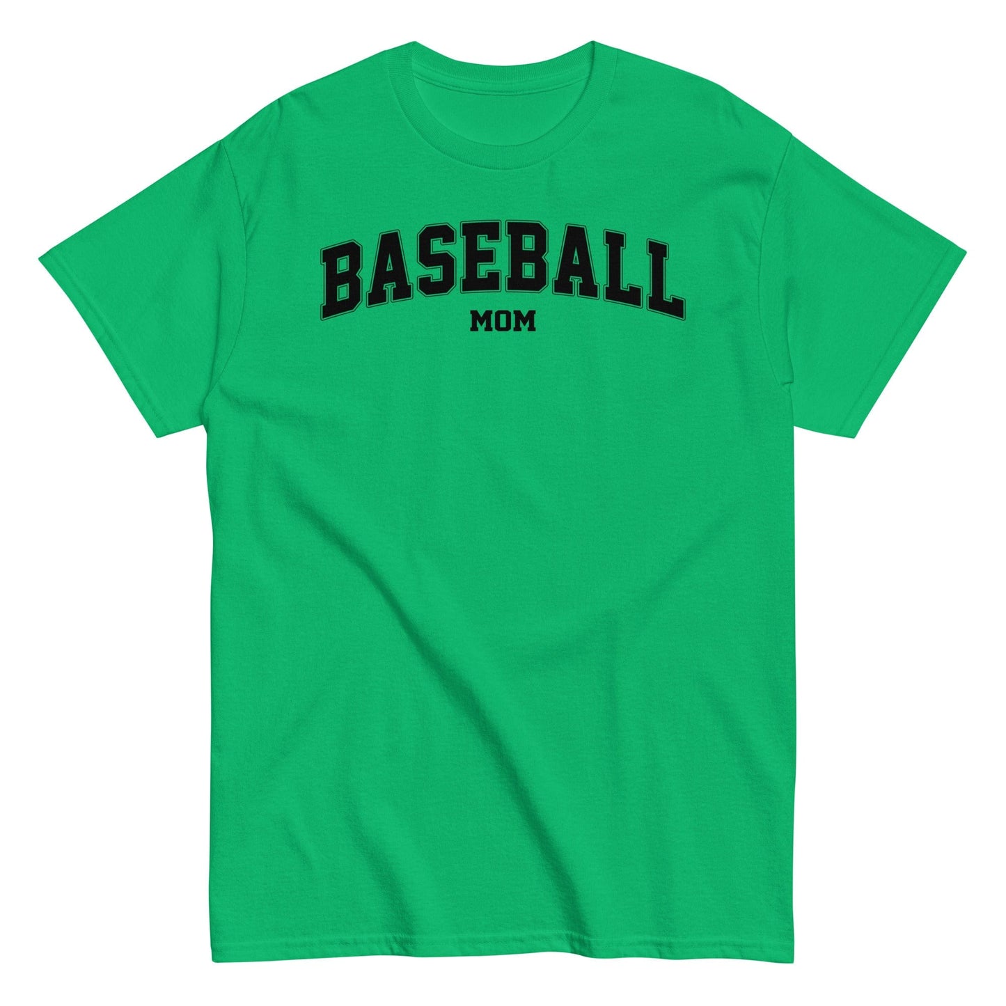 Varsity Style Baseball Mom Shirt - Black Text Irish Green / S Spirit Gear Collective T-Shirt