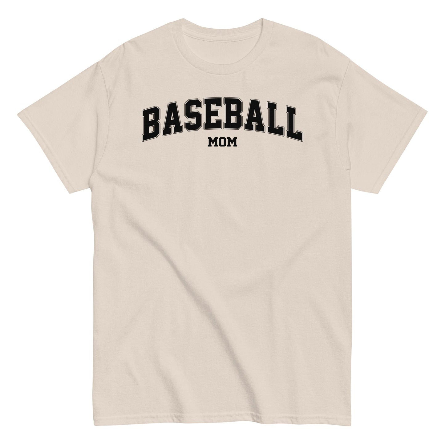 Varsity Style Baseball Mom Shirt - Black Text Natural / S Spirit Gear Collective T-Shirt