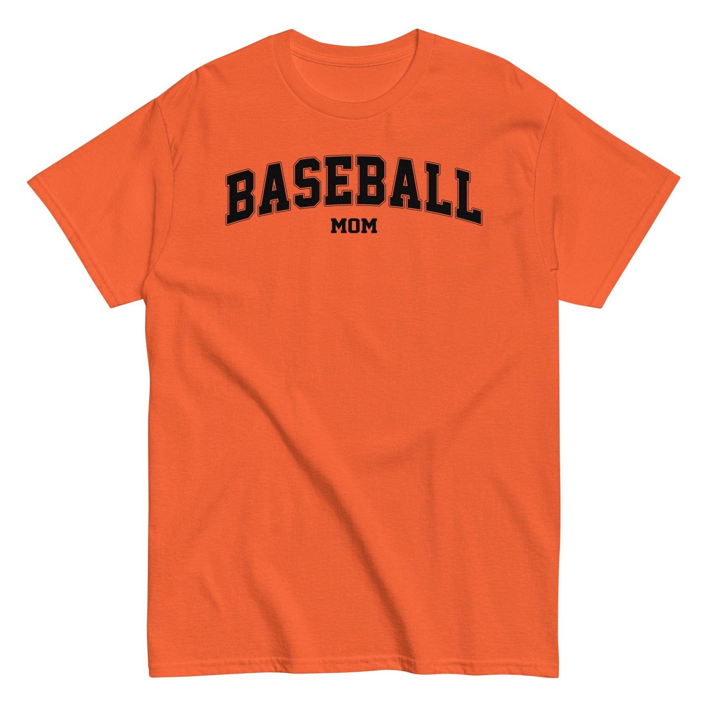 Varsity Style Baseball Mom Shirt - Black Text Orange / S Spirit Gear Collective T-Shirt
