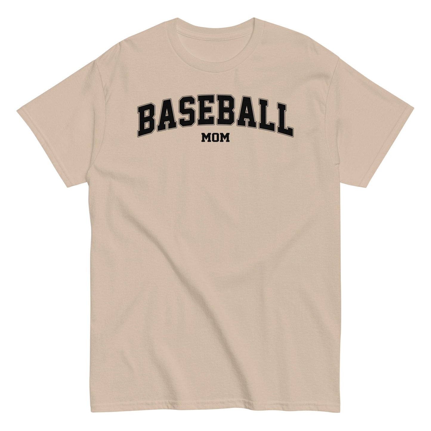 Varsity Style Baseball Mom Shirt - Black Text Sand / S Spirit Gear Collective T-Shirt