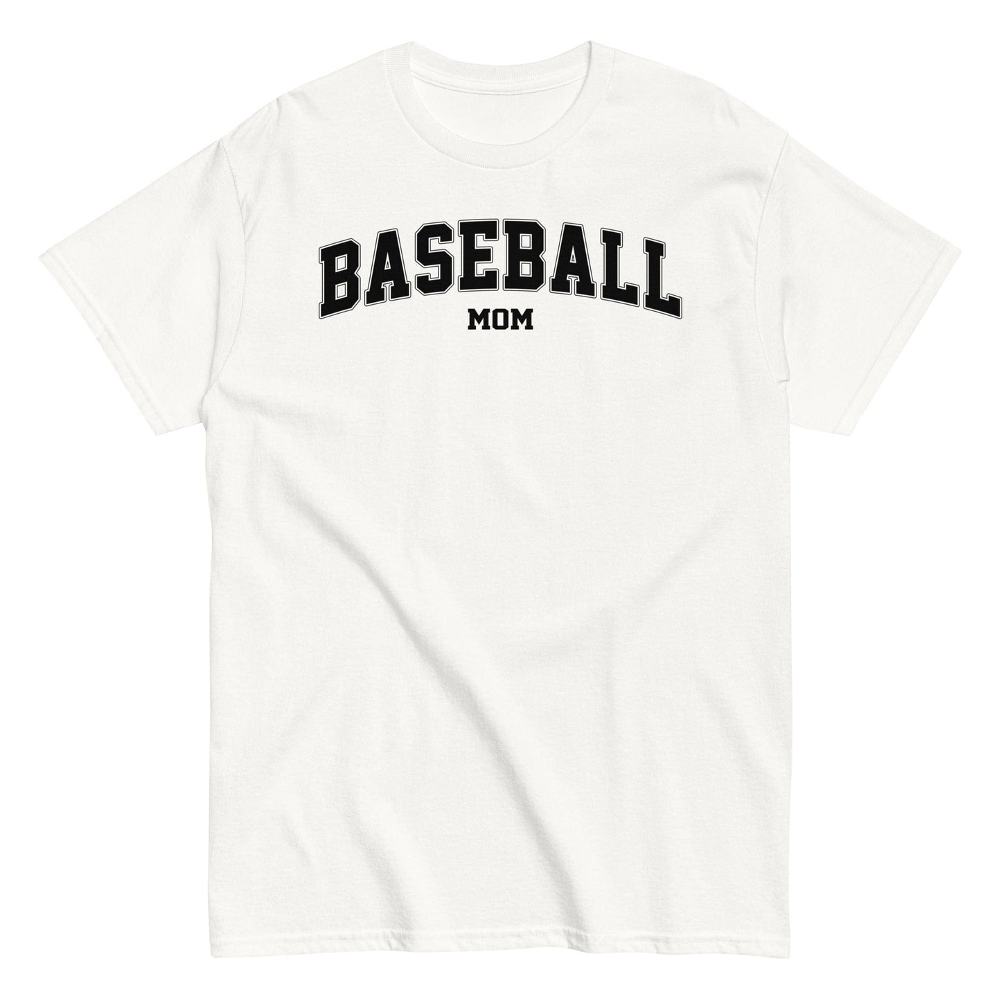 Varsity Style Baseball Mom Shirt - Black Text White / S Spirit Gear Collective T-Shirt