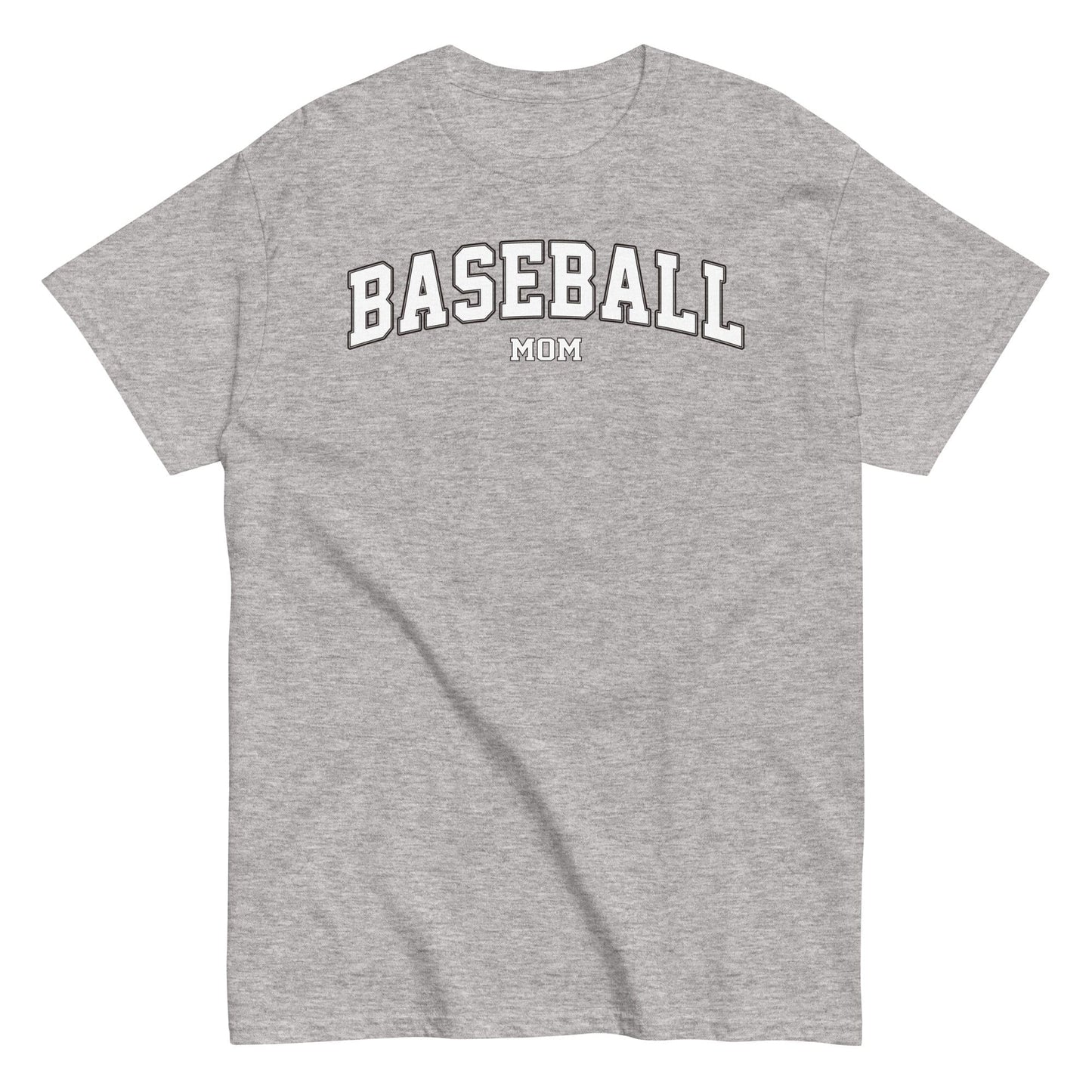 Varsity Style Baseball Mom Shirt - White Text Sport Grey / S Spirit Gear Collective T-Shirt