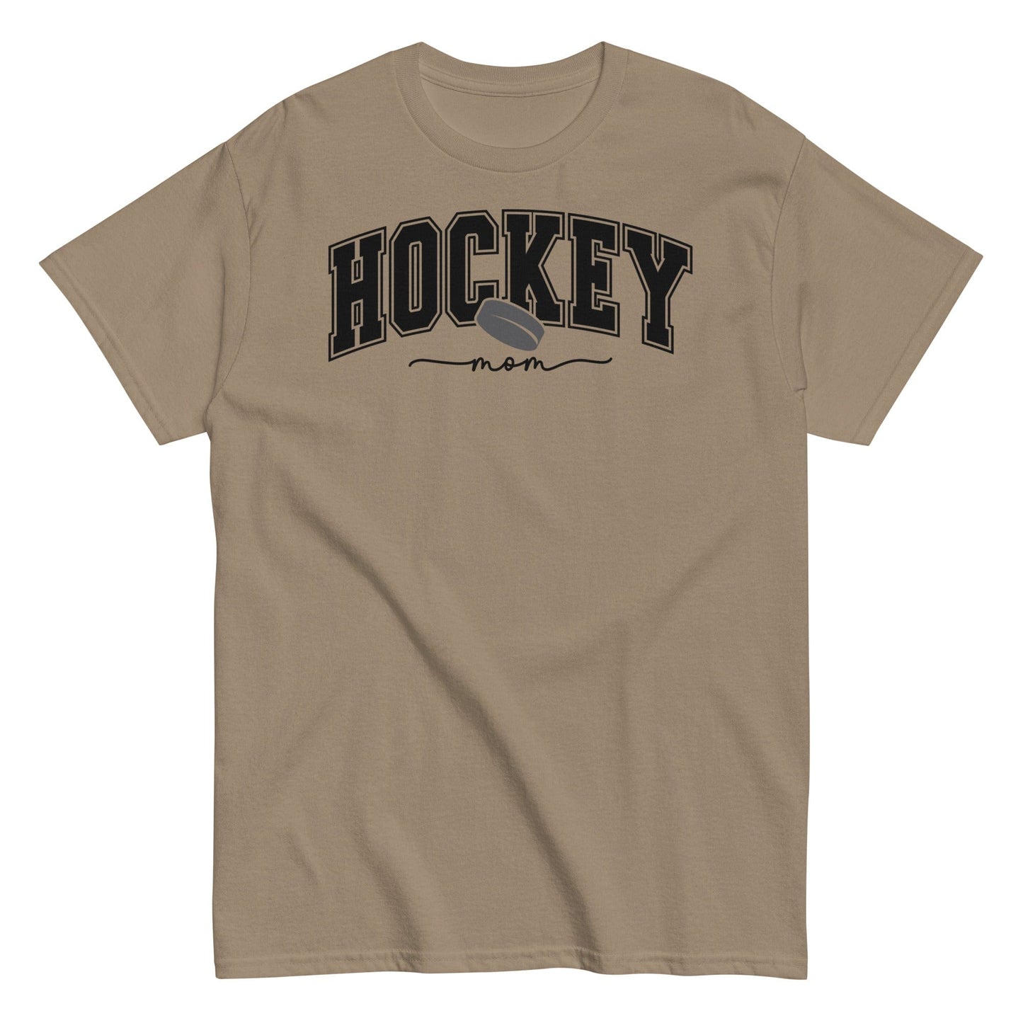 Varsity Style Hockey Mom Shirt - Black Text Brown Savana / S Spirit Gear Collective T-Shirt