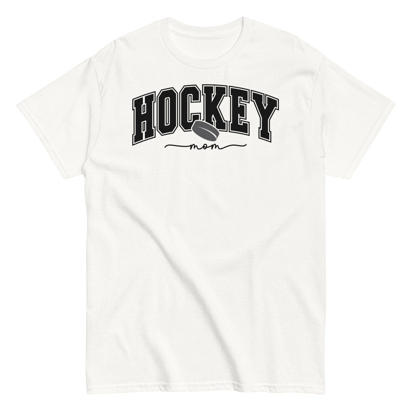 Varsity Style Hockey Mom Shirt - Black Text White / S Spirit Gear Collective T-Shirt