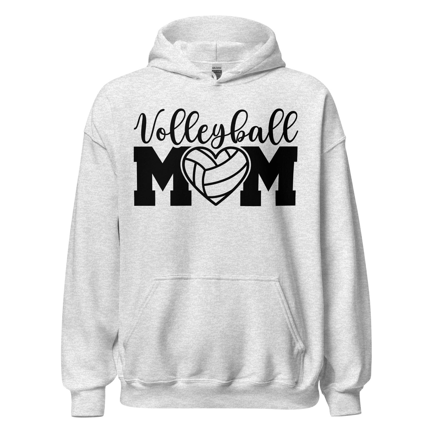 Volleyball MOM Bold Hoodie with Heart Design Ash / S Spirit Gear Collective Hoodie