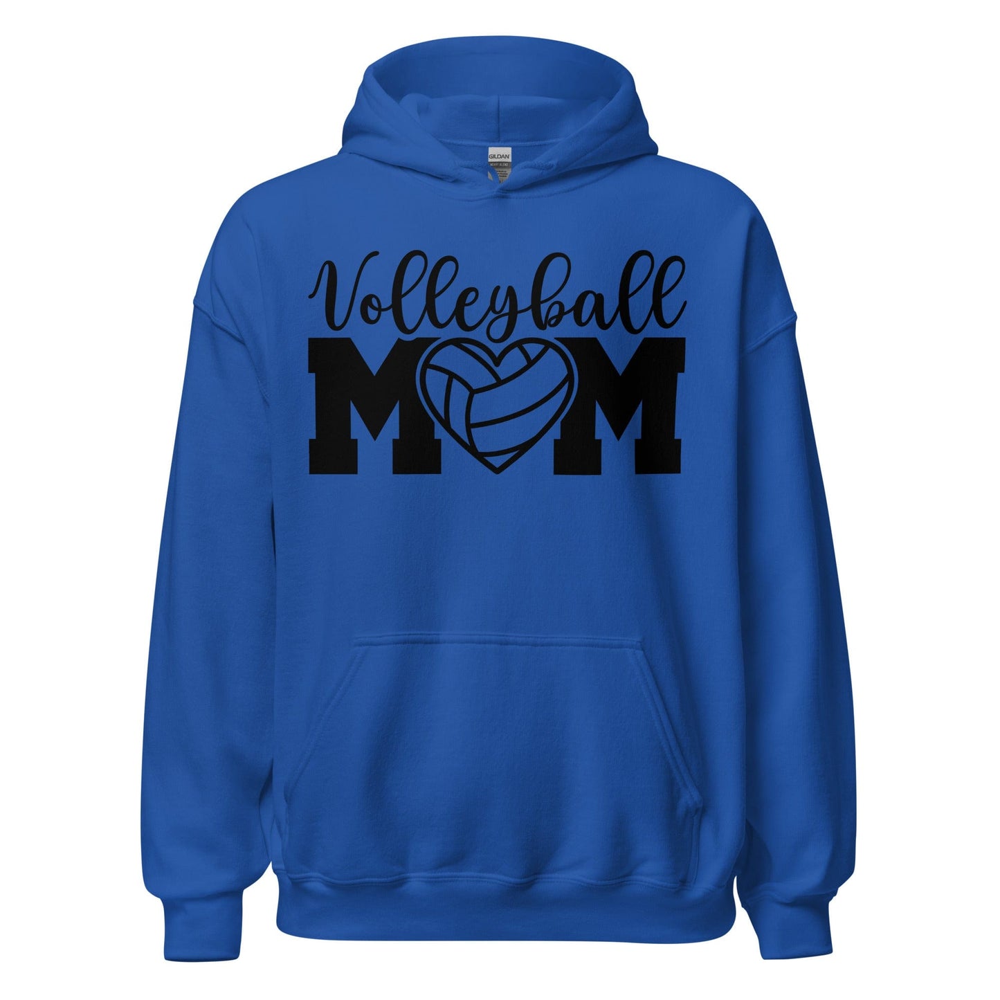 Volleyball MOM Bold Hoodie with Heart Design Royal / S Spirit Gear Collective Hoodie