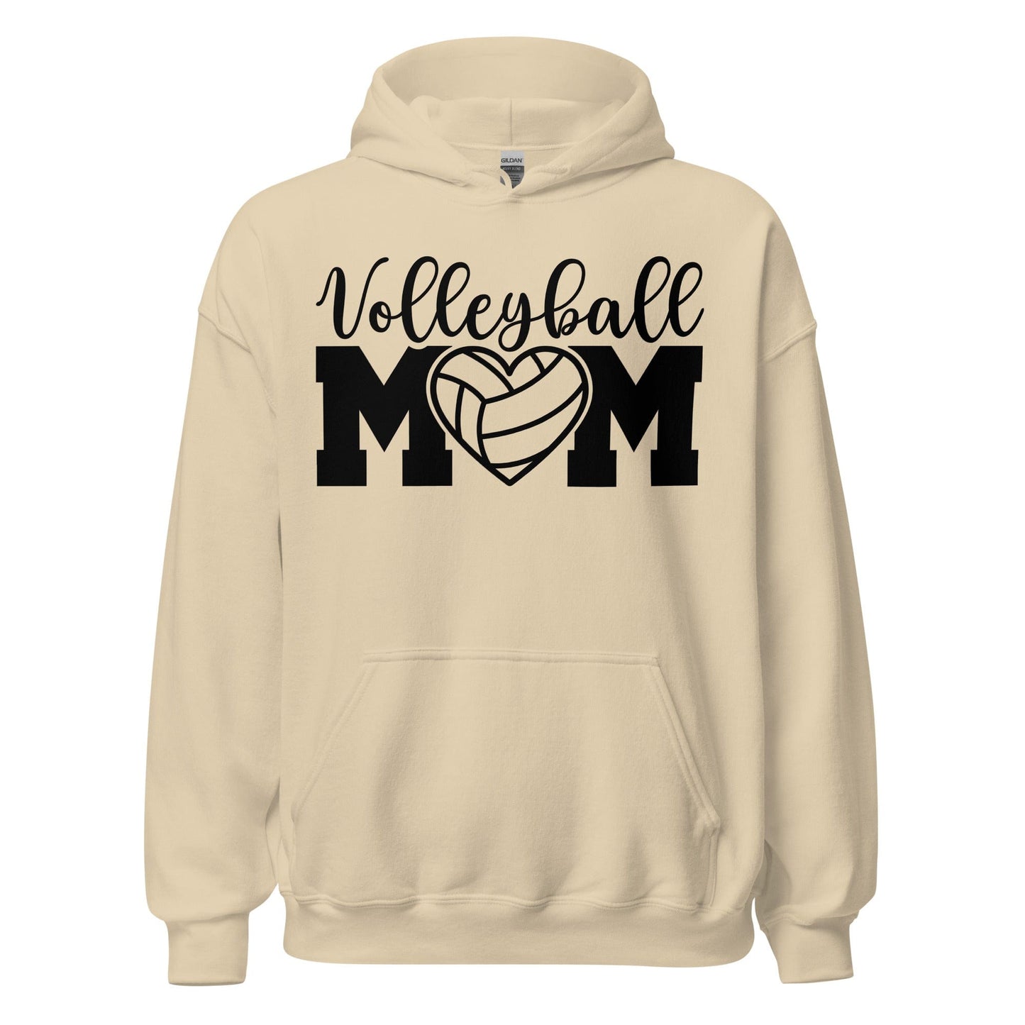 Volleyball MOM Bold Hoodie with Heart Design Sand / S Spirit Gear Collective Hoodie