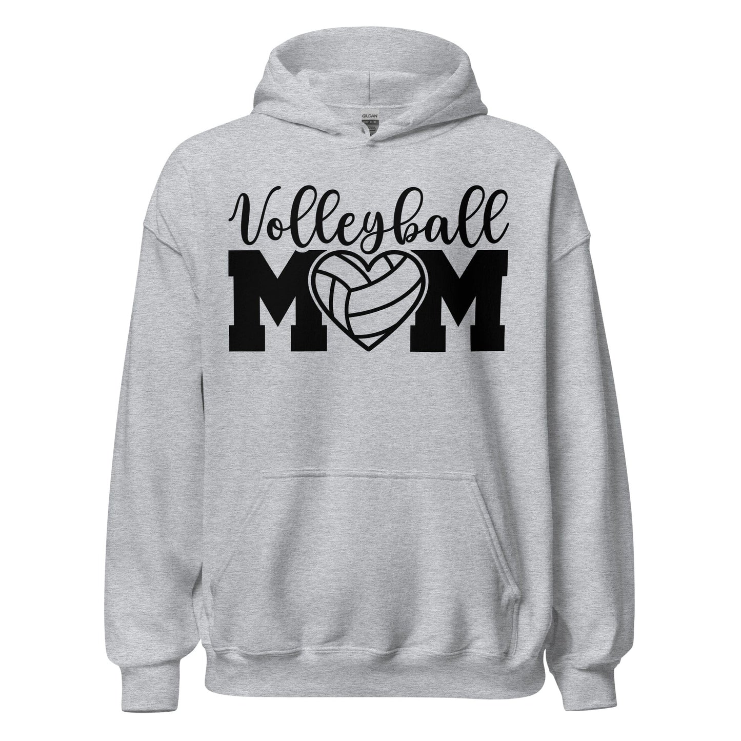 Volleyball MOM Bold Hoodie with Heart Design Sport Grey / S Spirit Gear Collective Hoodie