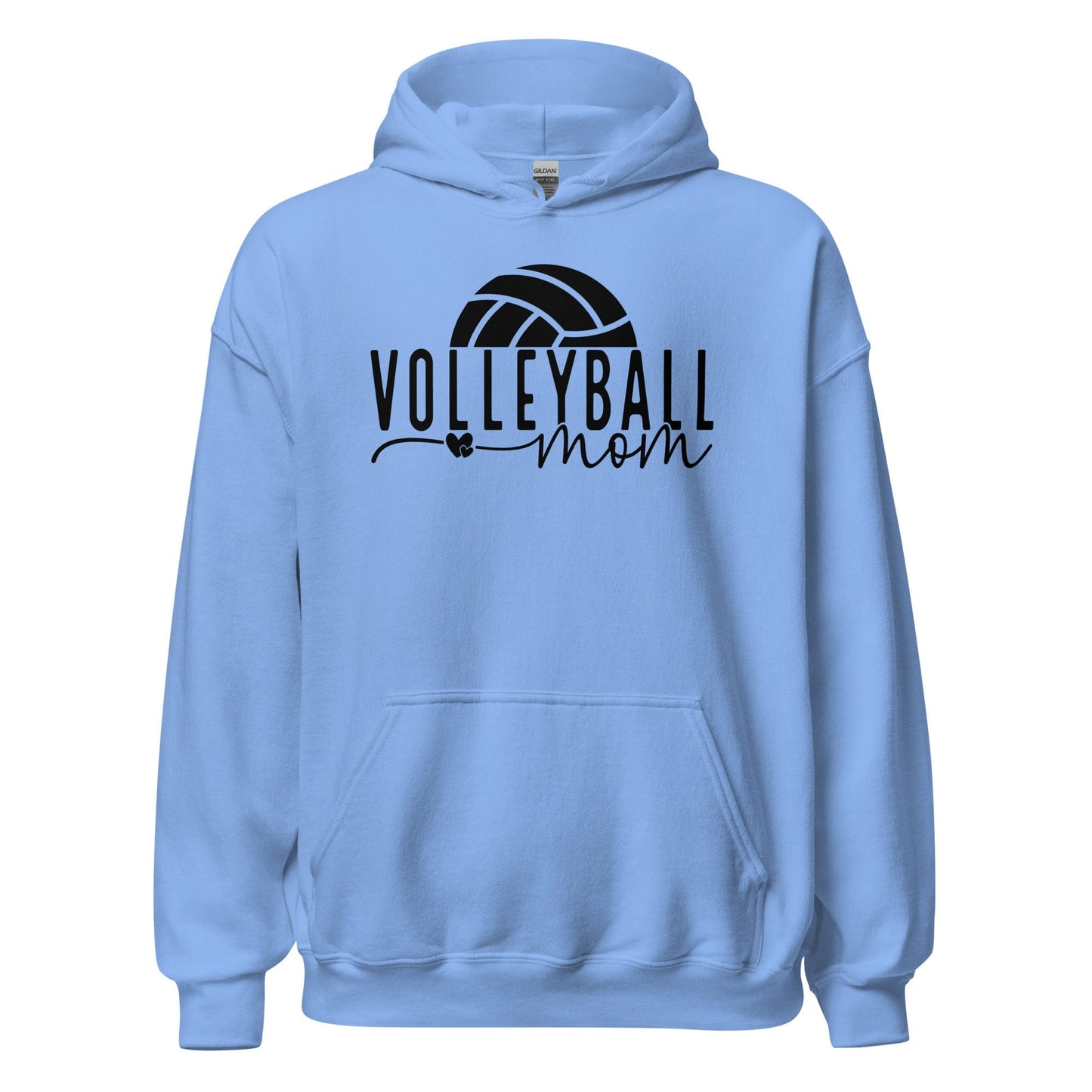 Volleyball Mom Hoodie with Ball Accent Carolina Blue / S Spirit Gear Collective Hoodie