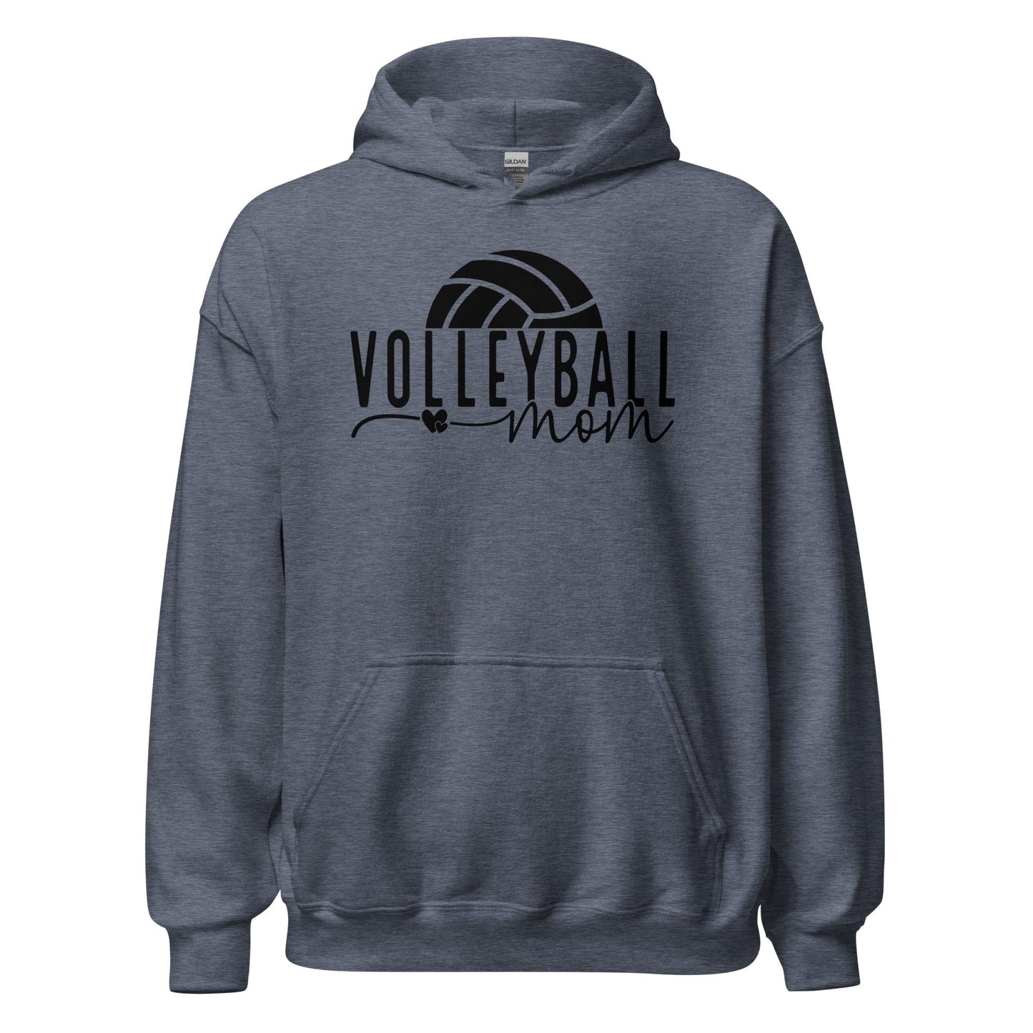 Volleyball Mom Hoodie with Ball Accent Heather Sport Dark Navy / S Spirit Gear Collective Hoodie
