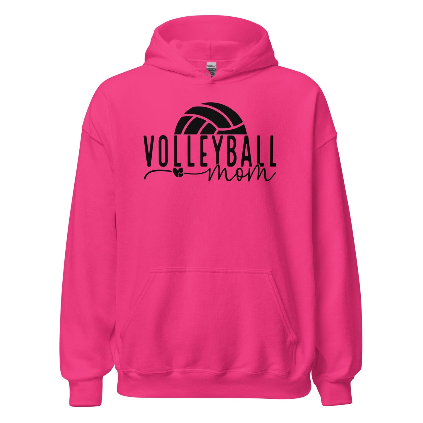 Volleyball Mom Hoodie with Ball Accent Heliconia / S Spirit Gear Collective Hoodie