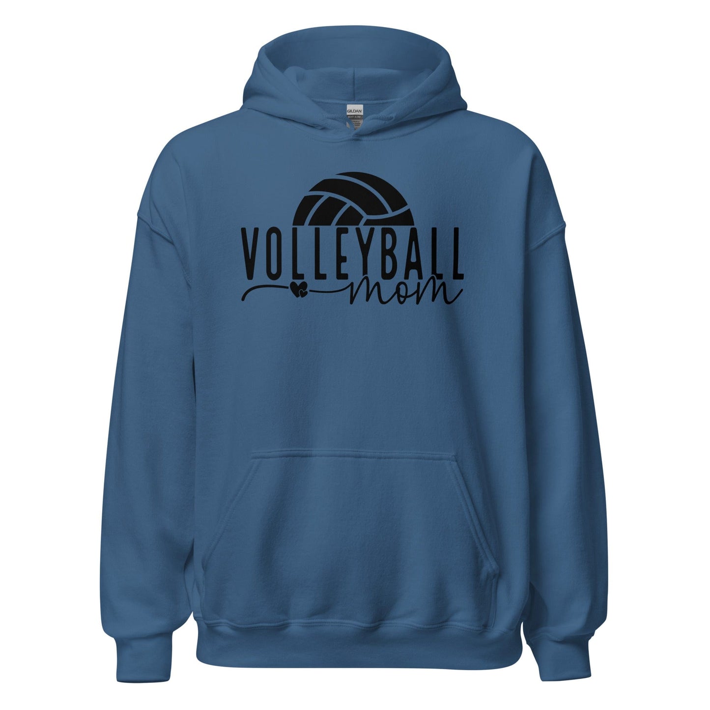 Volleyball Mom Hoodie with Ball Accent Indigo Blue / S Spirit Gear Collective Hoodie