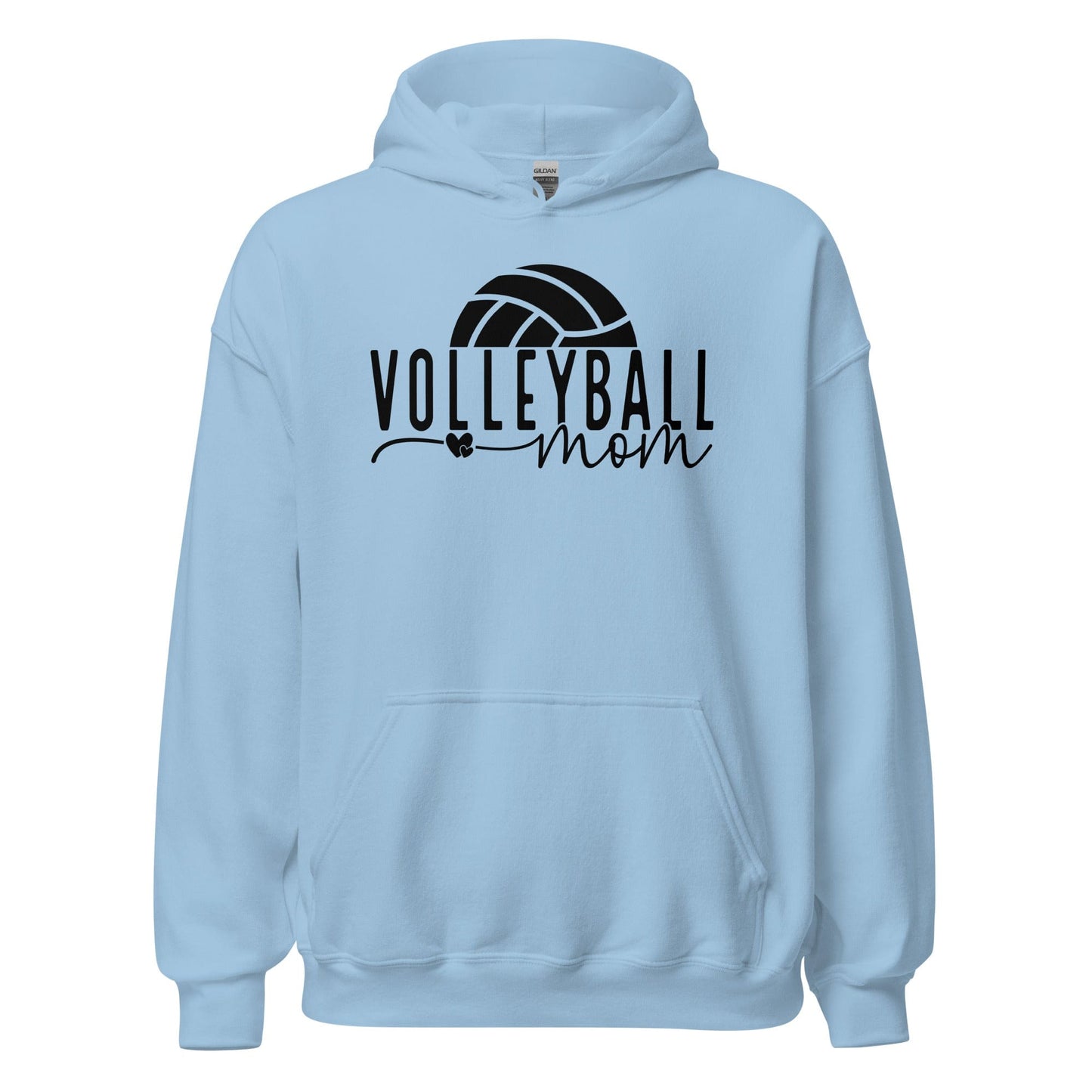 Volleyball Mom Hoodie with Ball Accent Light Blue / S Spirit Gear Collective Hoodie