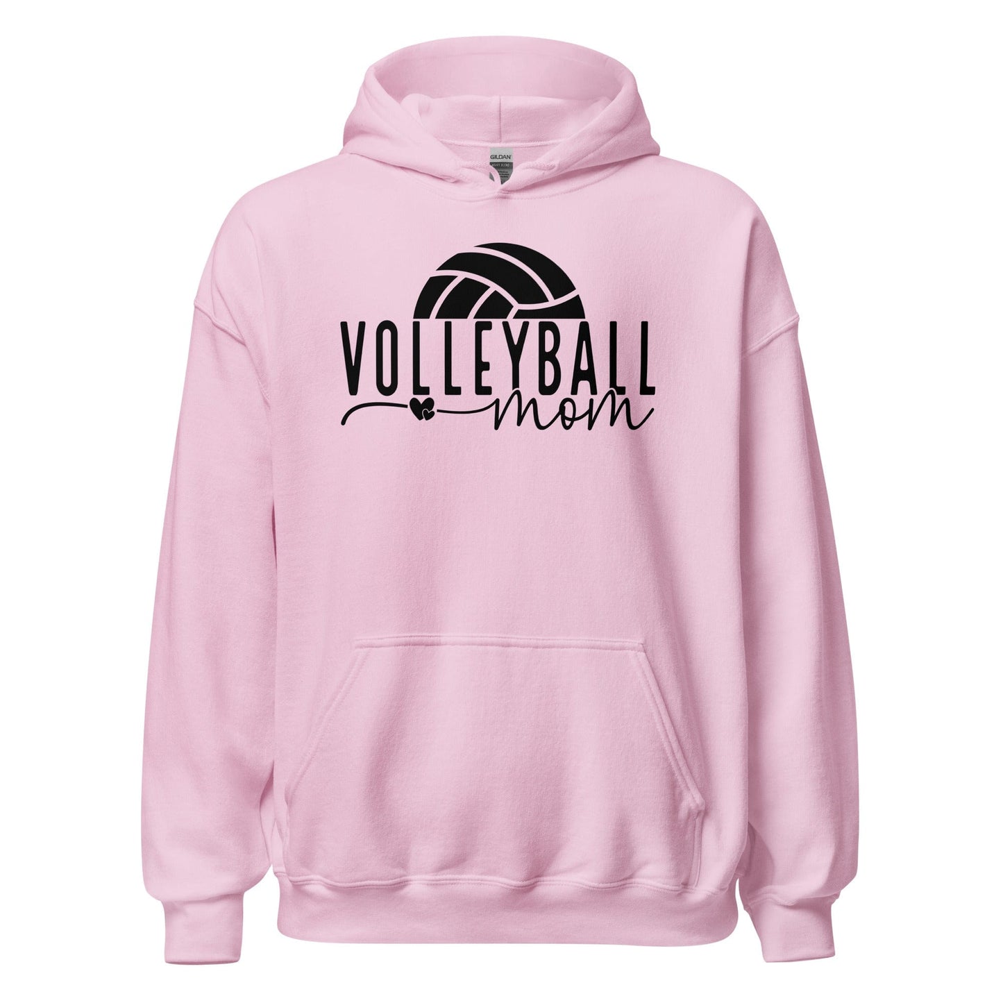 Volleyball Mom Hoodie with Ball Accent Light Pink / S Spirit Gear Collective Hoodie