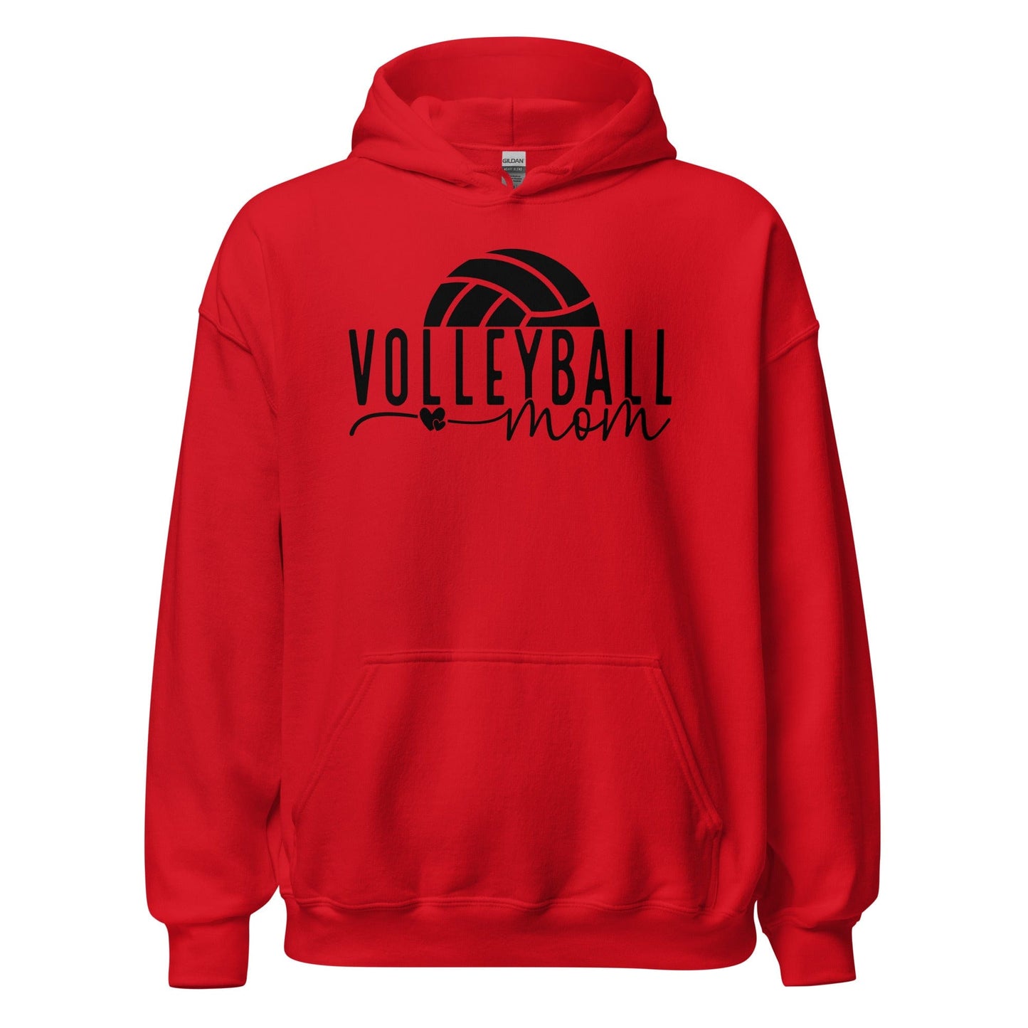 Volleyball Mom Hoodie with Ball Accent Red / S Spirit Gear Collective Hoodie