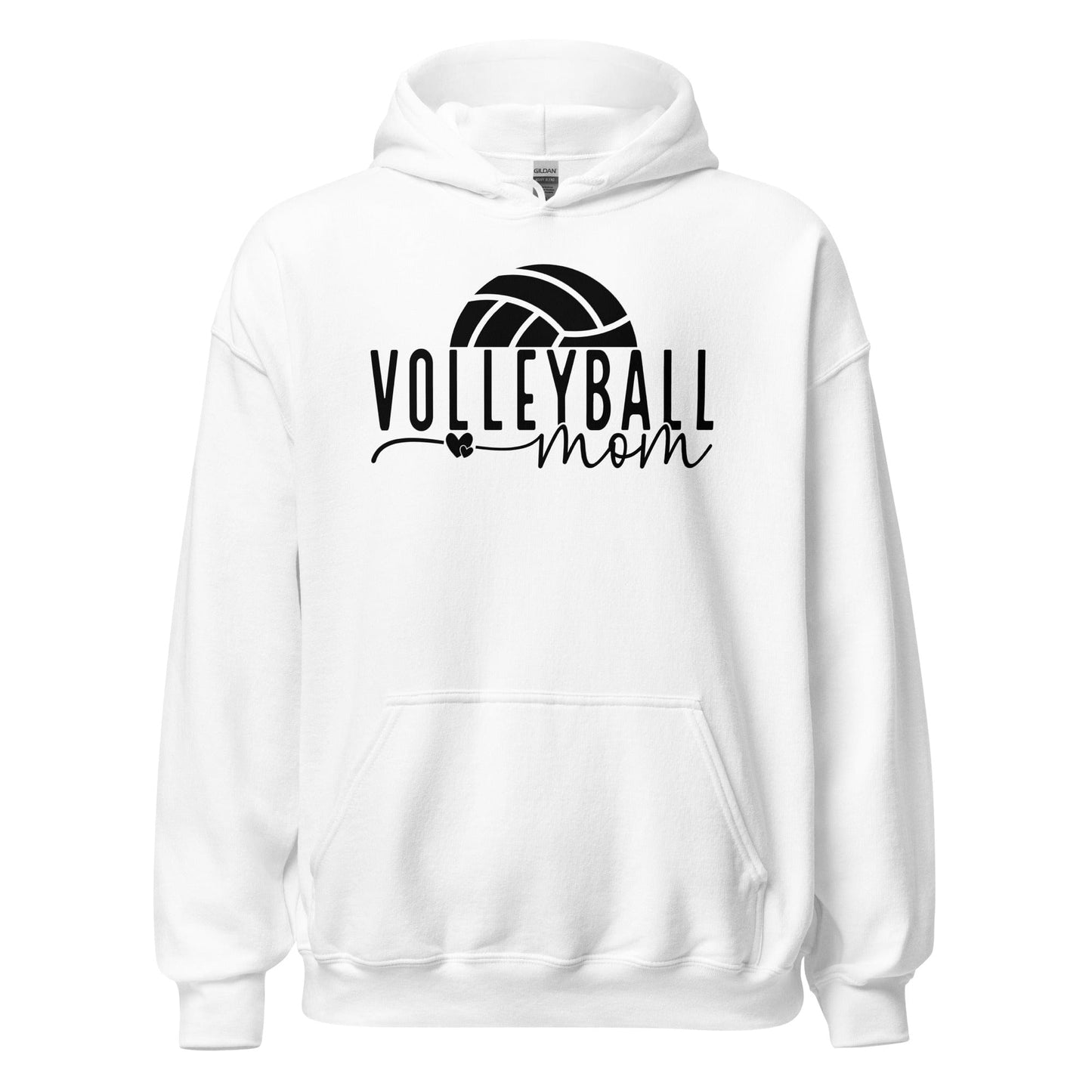 Volleyball Mom Hoodie with Ball Accent White / S Spirit Gear Collective Hoodie