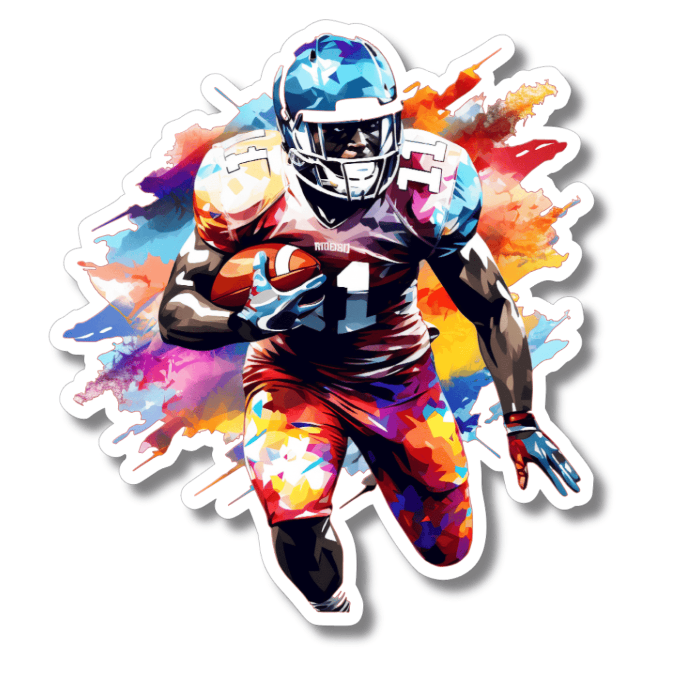 Watercolor Football Player Sticker Spirit Gear Collective Sticker