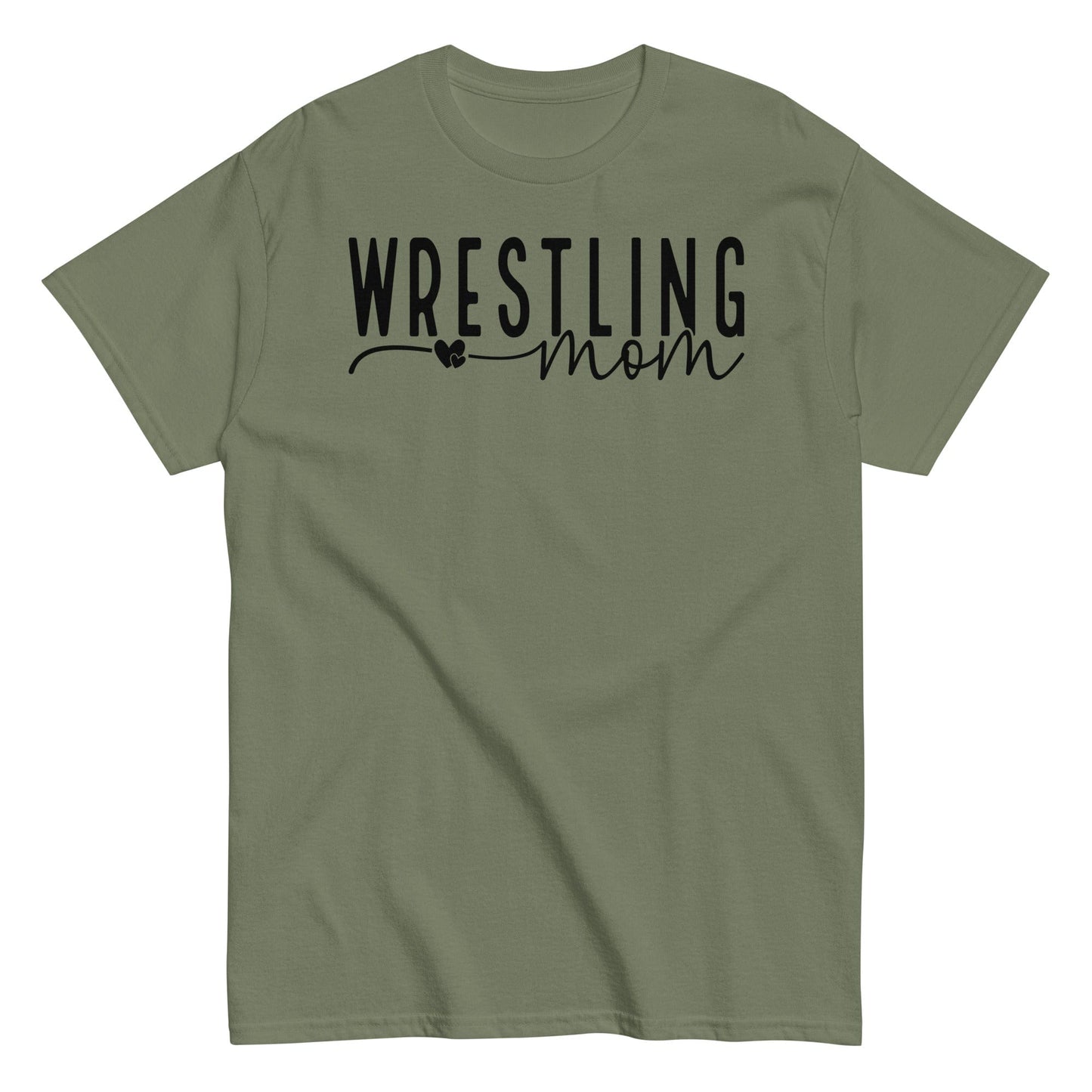 Wrestling Mom Shirt - Black Text Military Green / S Spirit Gear Collective T-Shirt
