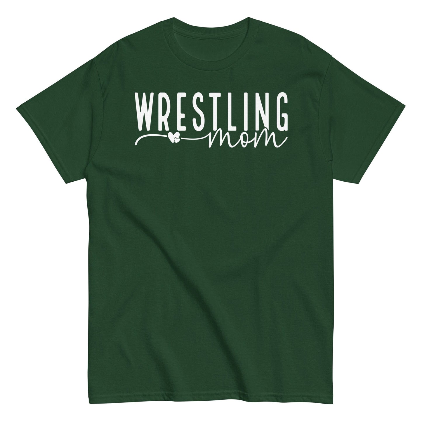 Wrestling Mom Shirt - White Text Forest Green / S Spirit Gear Collective T-Shirt