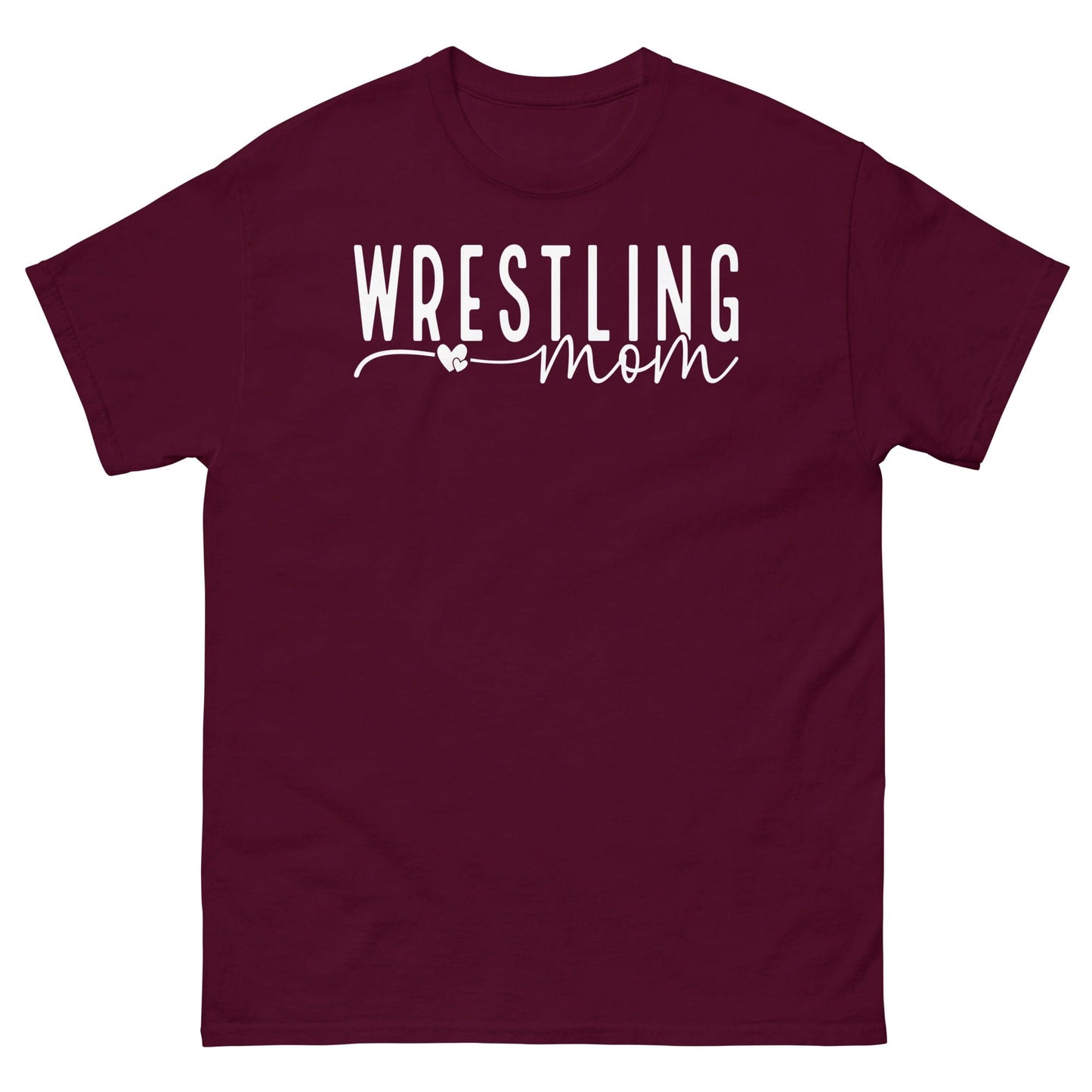 Wrestling Mom Shirt - White Text Maroon / S Spirit Gear Collective T-Shirt