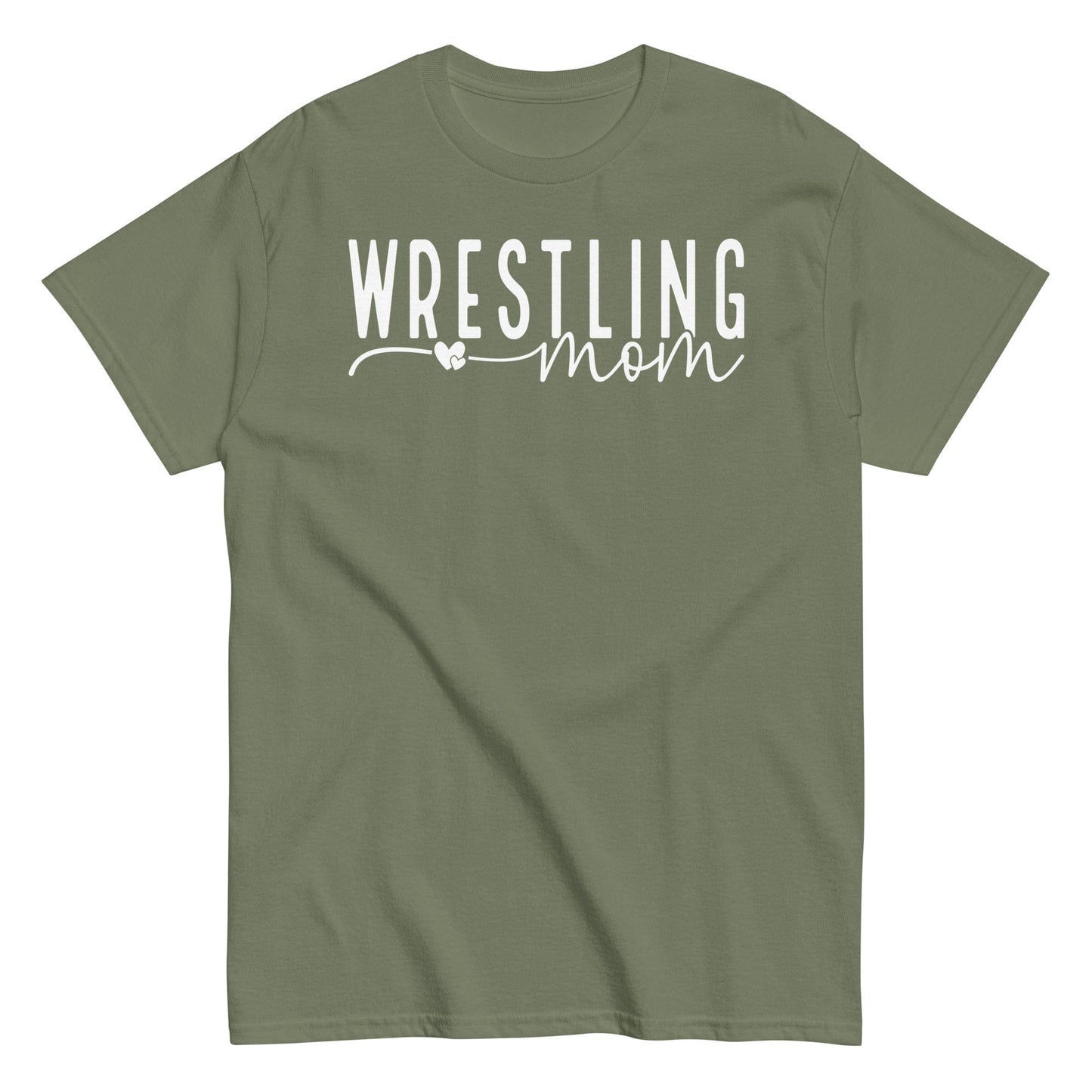 Wrestling Mom Shirt - White Text Military Green / S Spirit Gear Collective T-Shirt
