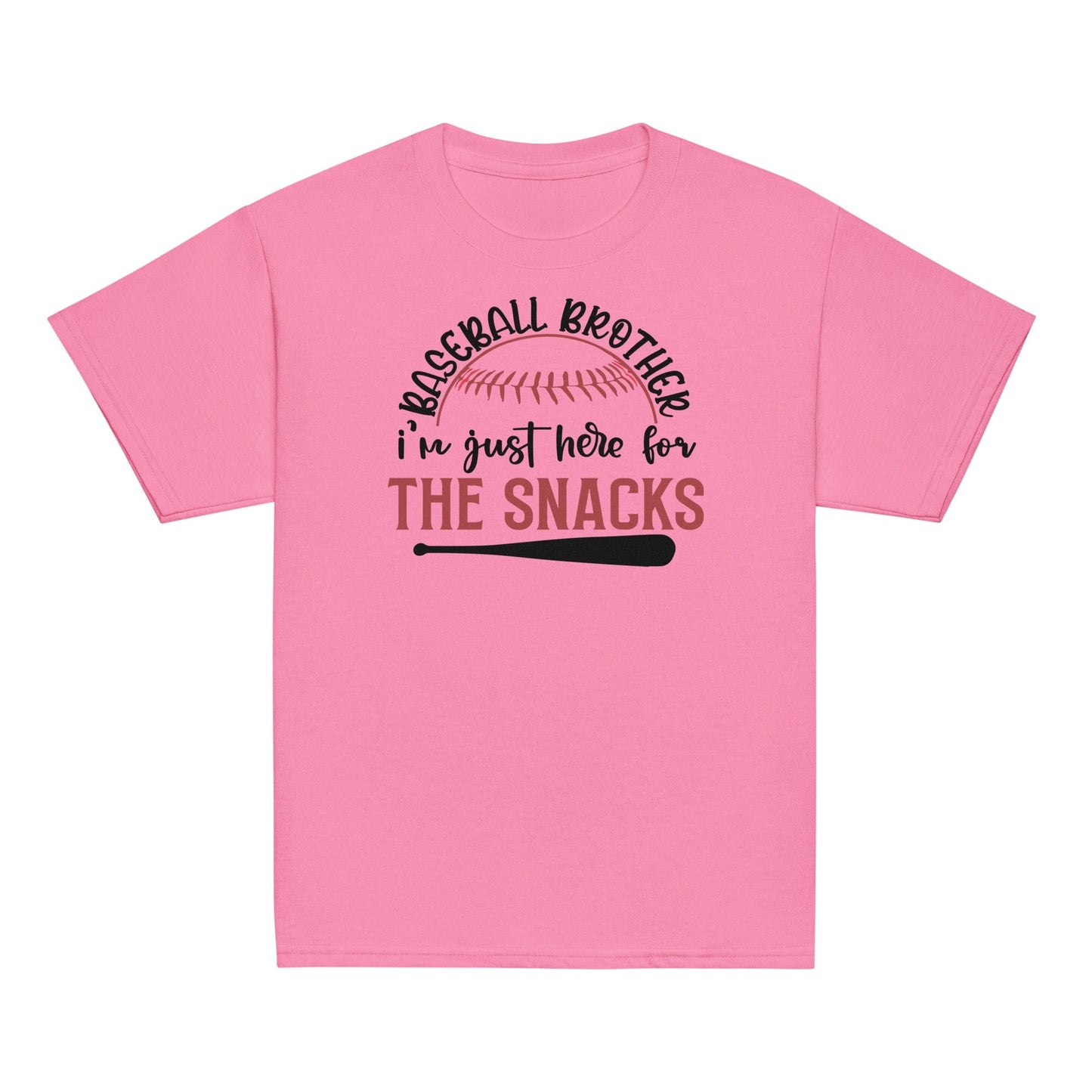 Baseball Brother Here for the Snacks Shirt – Funny Baseball Sibling Tee Azalea / XS Spirit Gear Collective Baseball Brother Shirt