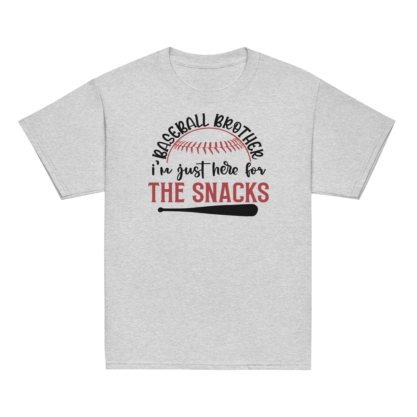 Baseball Brother Here for the Snacks Shirt – Funny Baseball Sibling Tee Sport Grey / XS Spirit Gear Collective Baseball Brother Shirt