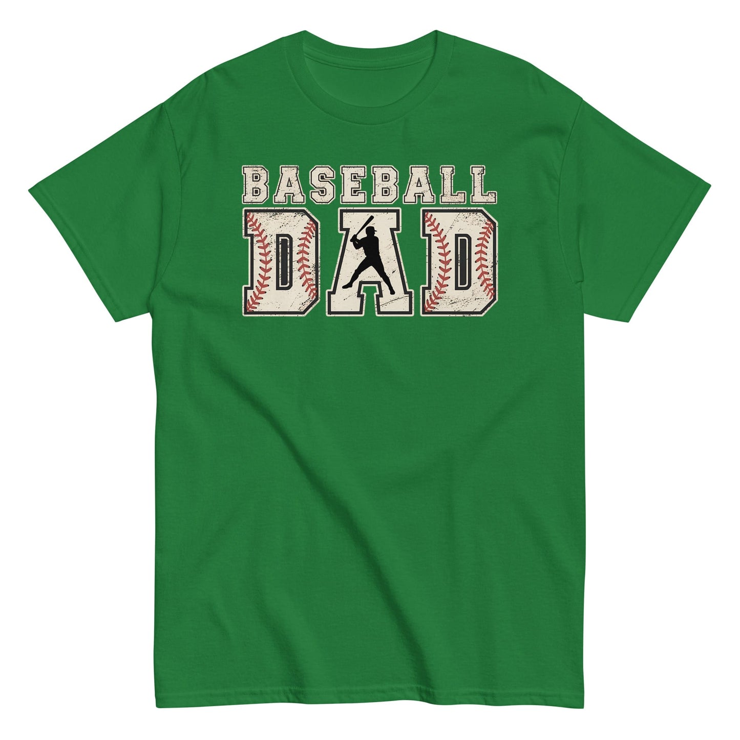 Baseball Dad Graphic T-Shirt – Vintage Baseball Stitch Design Tee Turf Green / S Spirit Gear Collective T-Shirt