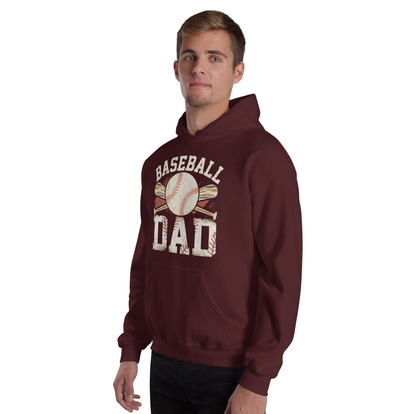 Baseball Dad Hoodie | Baseball Dad Graphic Hooded Sweatshirt Spirit Gear Collective Hoodie