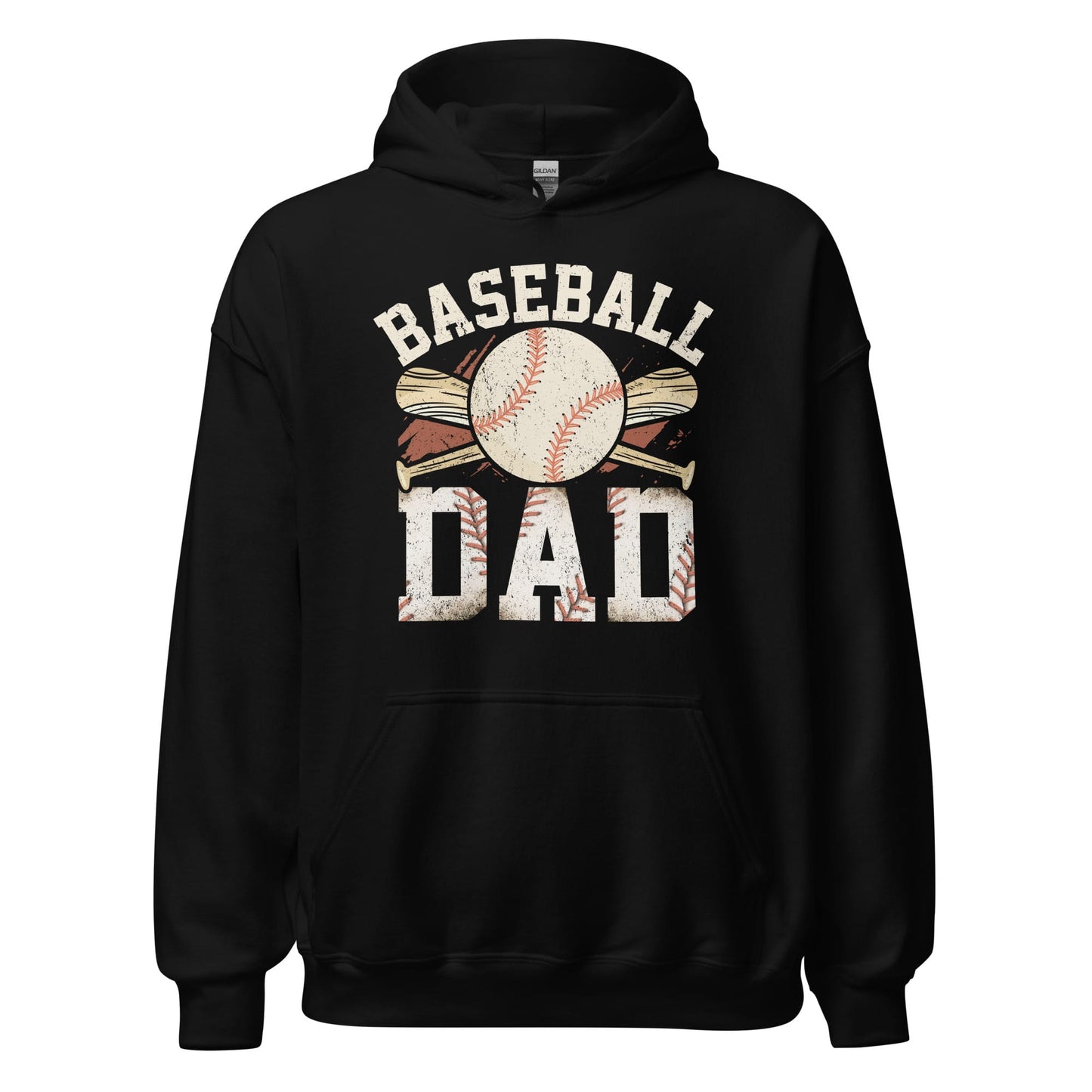 Baseball Dad Hoodie | Baseball Dad Graphic Hooded Sweatshirt Black / S Spirit Gear Collective Hoodie