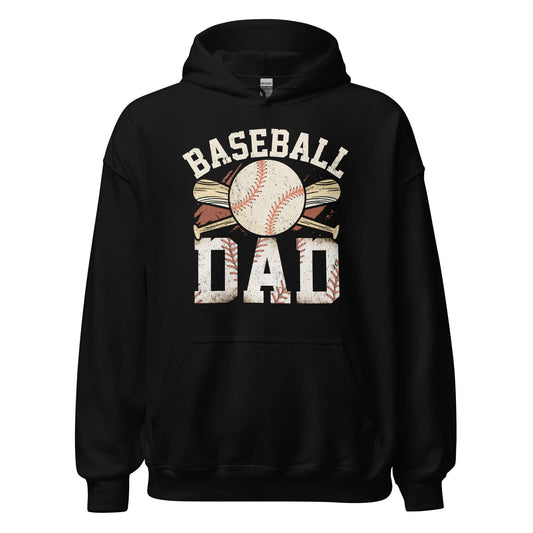 Baseball Dad Hoodie | Baseball Dad Graphic Hooded Sweatshirt Black / S Spirit Gear Collective Hoodie