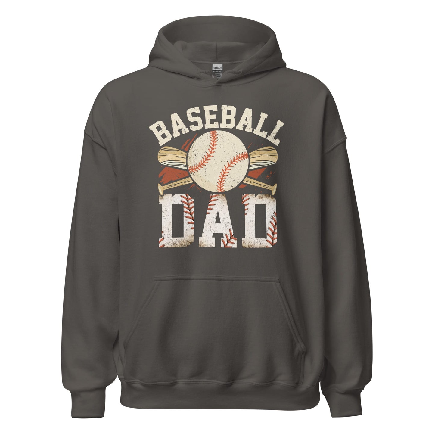 Baseball Dad Hoodie | Baseball Dad Graphic Hooded Sweatshirt Charcoal / S Spirit Gear Collective Hoodie