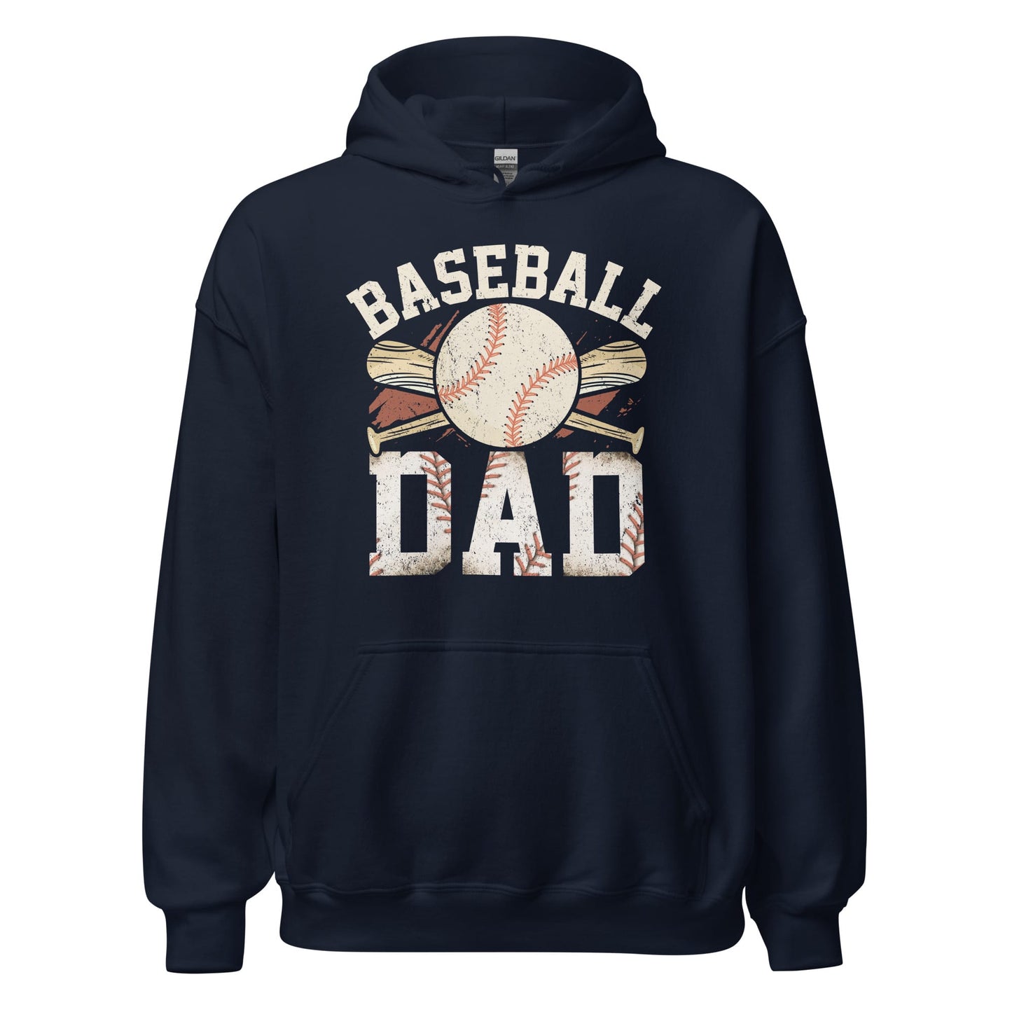 Baseball Dad Hoodie | Baseball Dad Graphic Hooded Sweatshirt Navy / S Spirit Gear Collective Hoodie