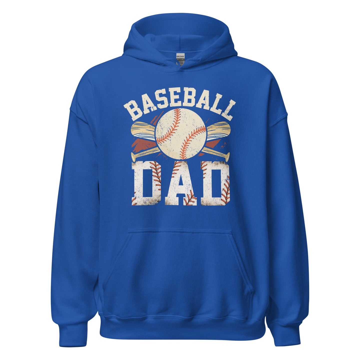 Baseball Dad Hoodie | Baseball Dad Graphic Hooded Sweatshirt Royal / S Spirit Gear Collective Hoodie