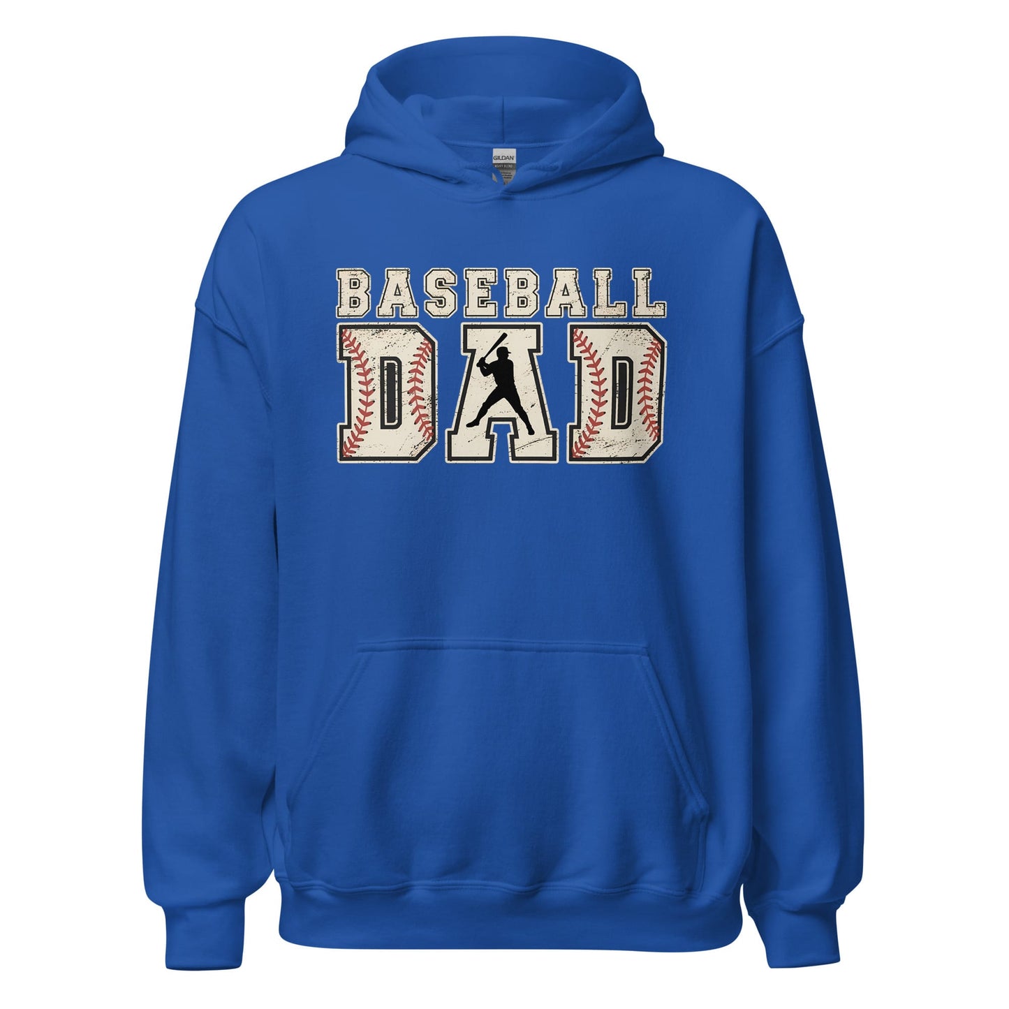 Baseball Dad Hoodie | Distressed Lettering Baseball Sweatshirt Royal / S Spirit Gear Collective Hoodie